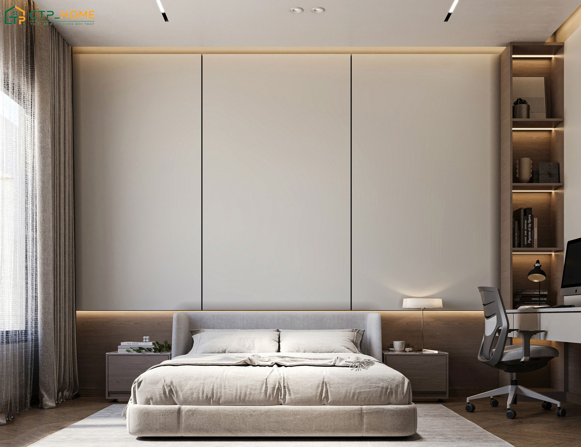 Cách thiết kế phòng ngủ đẹp cho các cặp vợ chồng trẻ là chỉ sử dụng những sản phẩm cơ bản