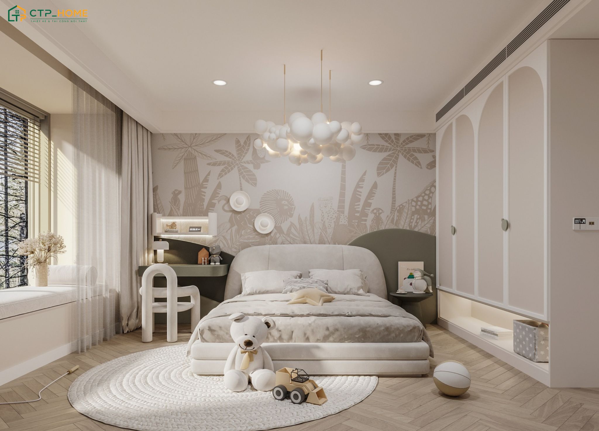 Trang trí nội thất phòng ngủ bằng các điểm nhấn đơn giản giúp không gian trở nên gọn gàng hơn