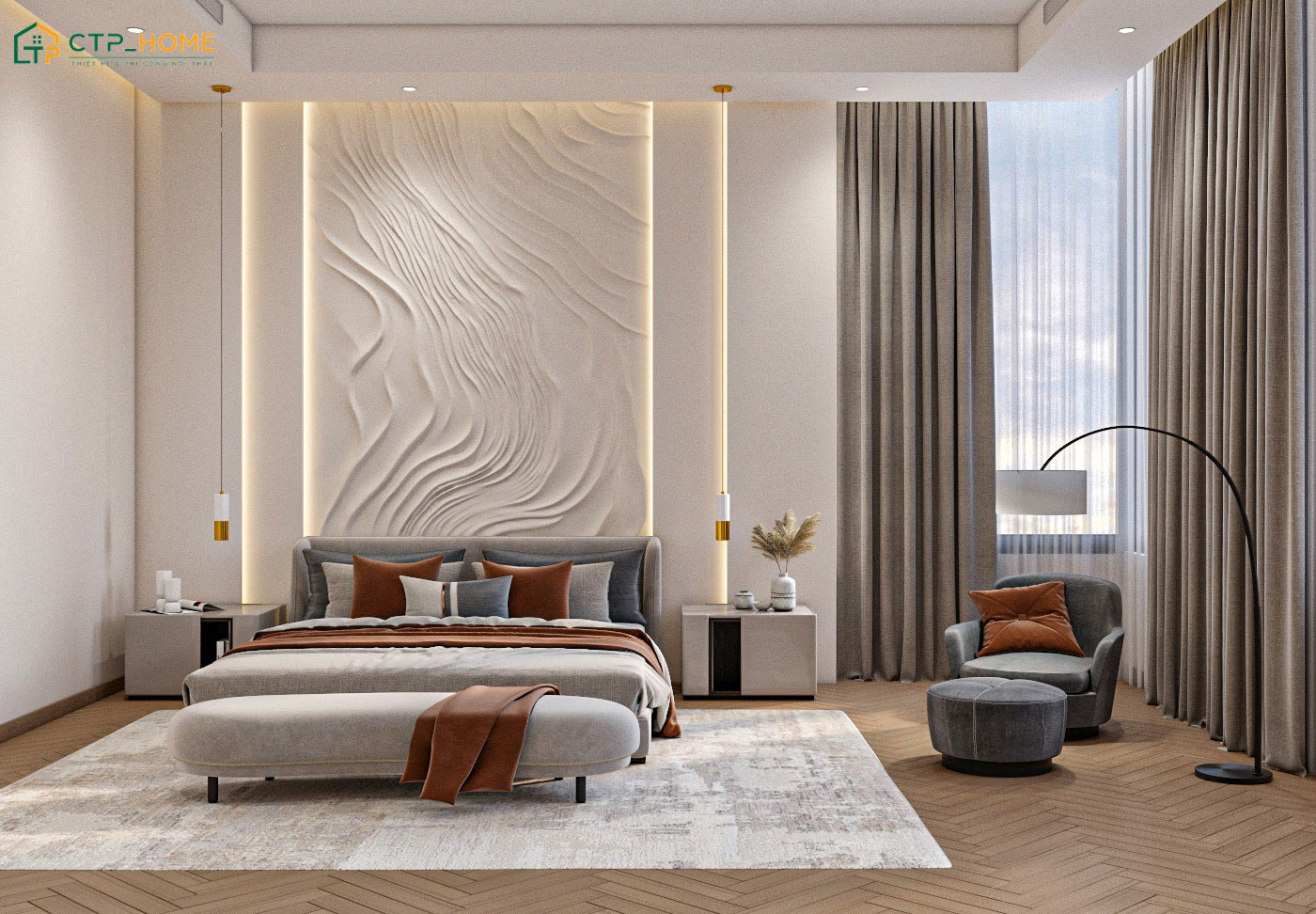 Tất cả nội thất đều được CTP Home tính toán kỹ lưỡng từ kích thước cho đến màu sắc