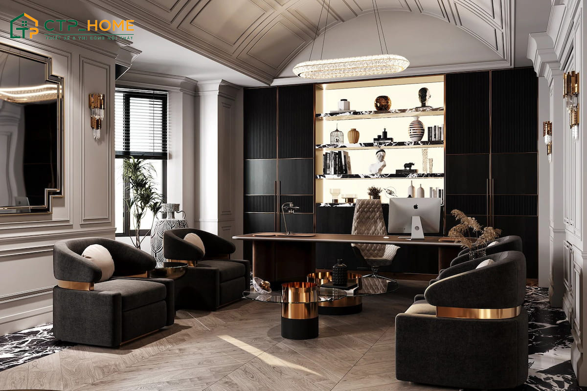 Văn phòng phong cách Luxury thường được áp dụng cho phòng lãnh đạo, các tập đoàn lớn