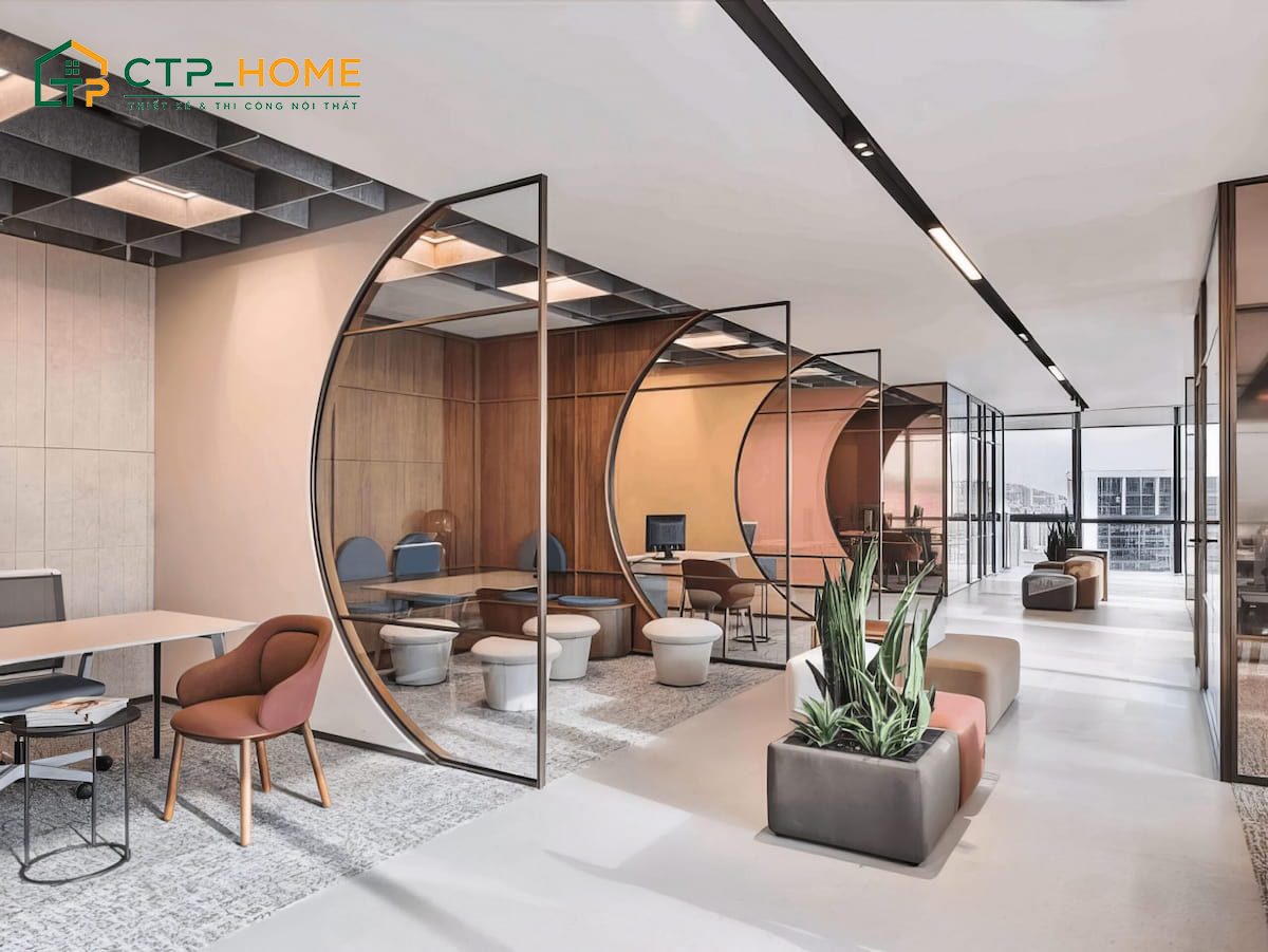 Mẫu thiết kế nội thất văn phòng đẹp có diện tích từ 100 - 500m2 dành cho các công ty vừa và nhỏ