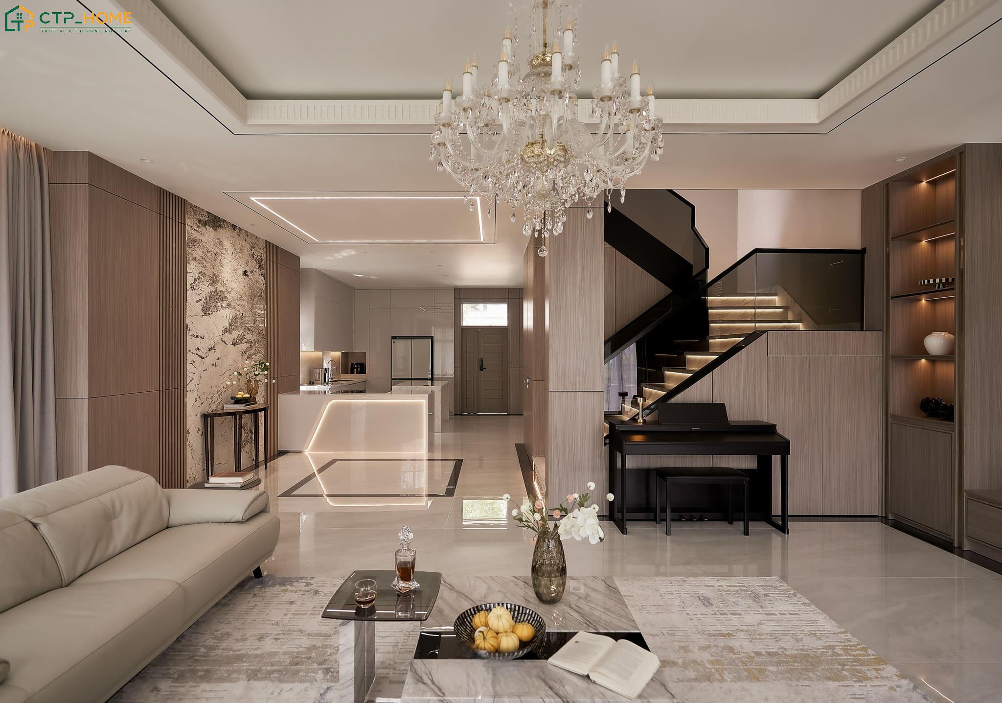 Hệ vách đá vân mây sang trọng nổi bật được bố trí theo phong cách Luxury tinh tế