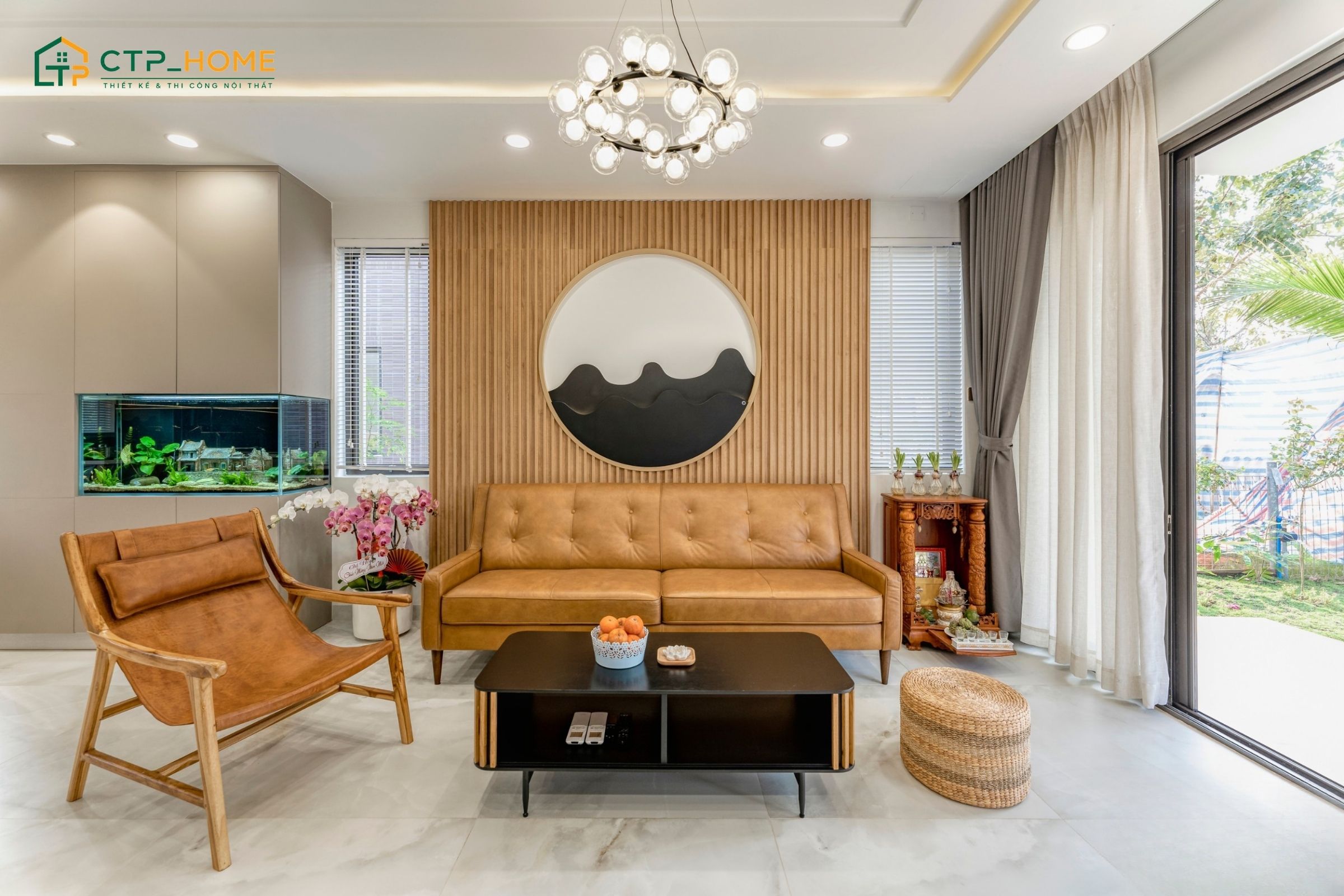 Mẫu dự án thi công nội thất nhà phố 360m2 phong cách hiện đại được thực hiện bởi CTP Home
