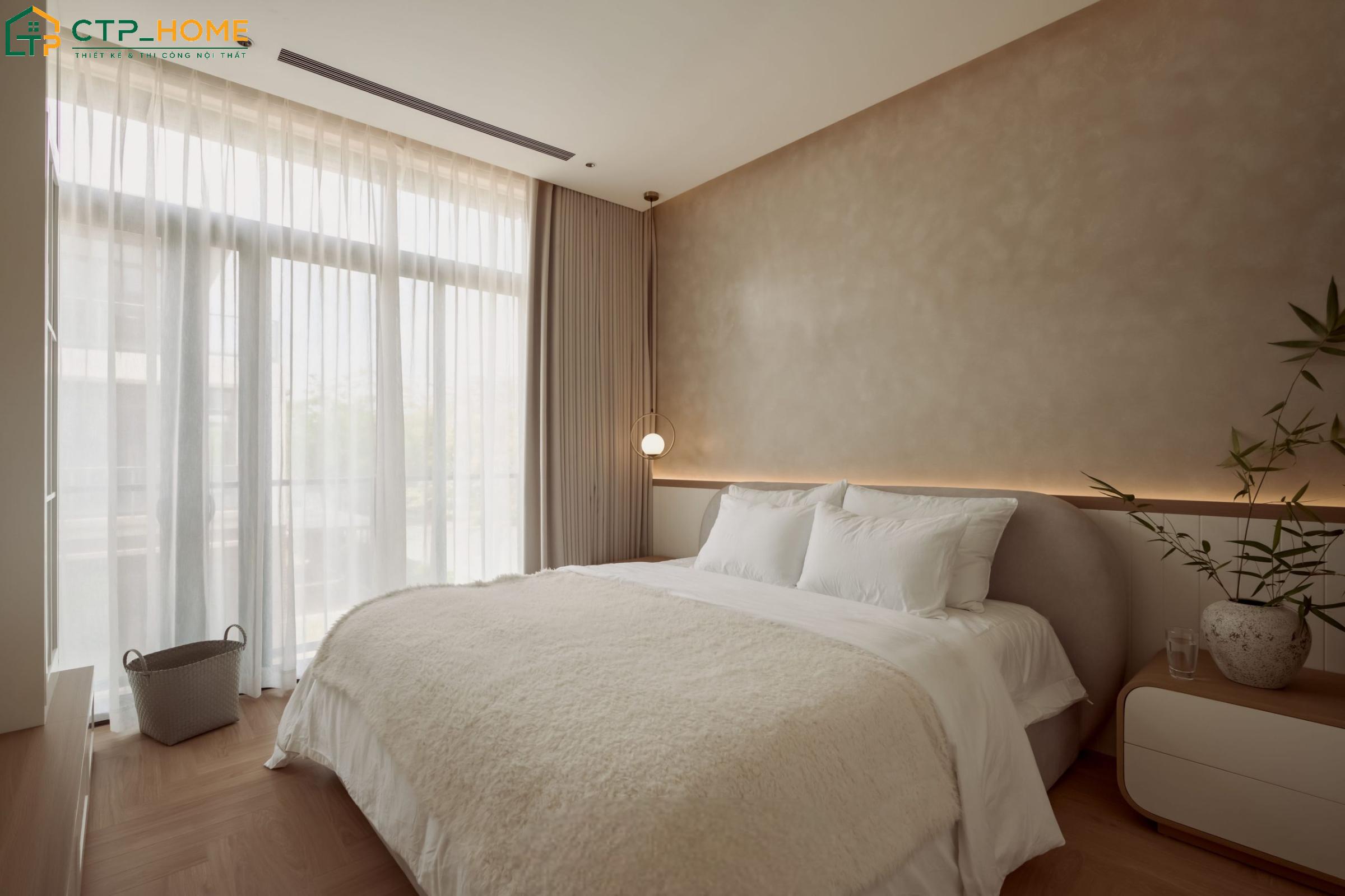 Mẫu thiết kế thi công nội thất phòng ngủ Scandinavian tối giản nhưng vẫn đầy đủ tiện nghi