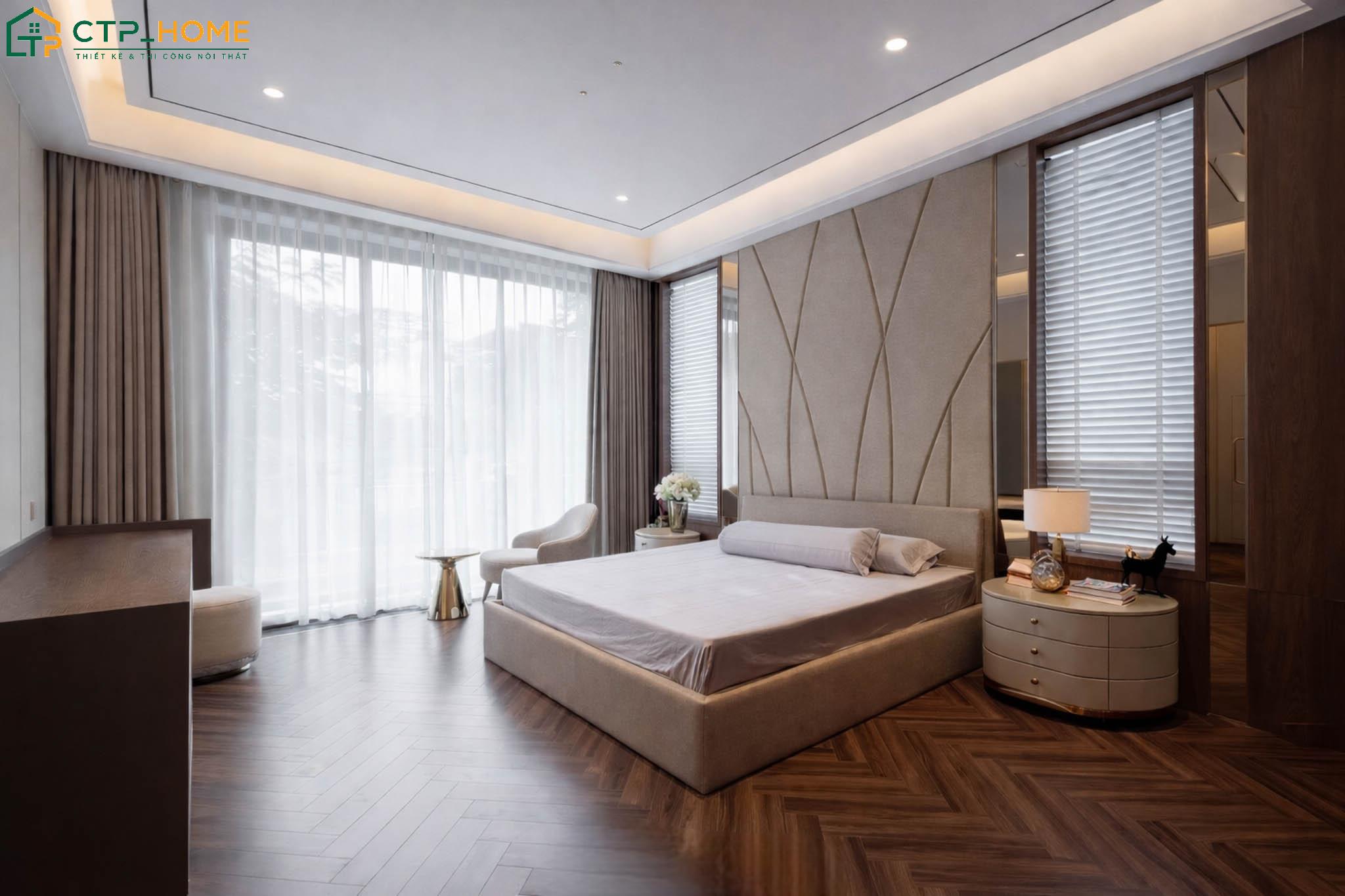 Mẫu nội thất phòng ngủ cho vợ chồng được hoàn thiện với chất lượng tốt