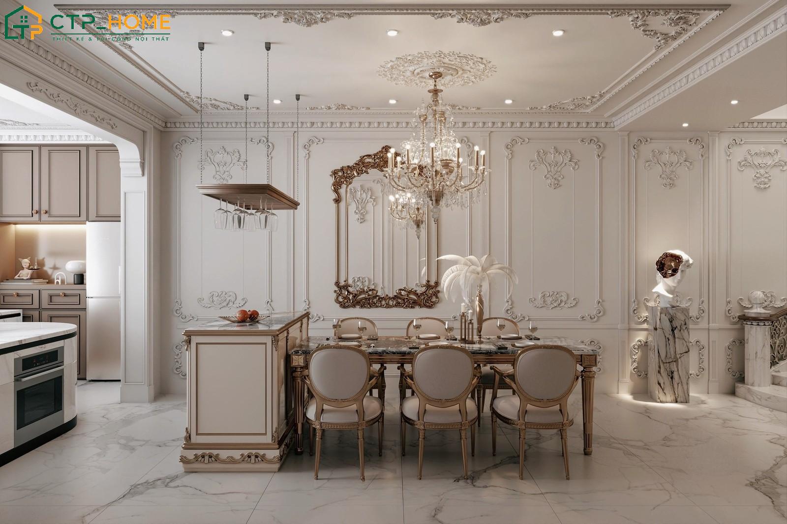 Phong cách thiết kế Cổ điển sẽ sử dụng các sản phẩm nội thất cầu kỳ, được chạm khắc tỉ mỉ