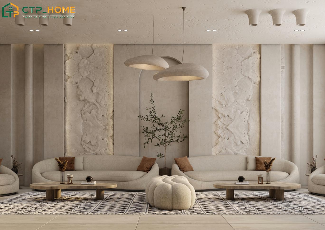 Mẫu thiết kế nội thất biệt thự hiện đại phong cách Scandinavian sẽ sử dụng vật liệu chủ yếu từ tự nhiên