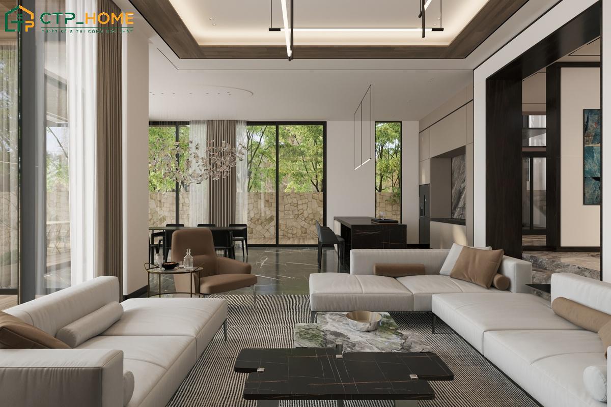 Mẫu thiết kế nội thất nhà biệt thự phong cách Đương Đại hiện tại và đầy đủ tiện nghi