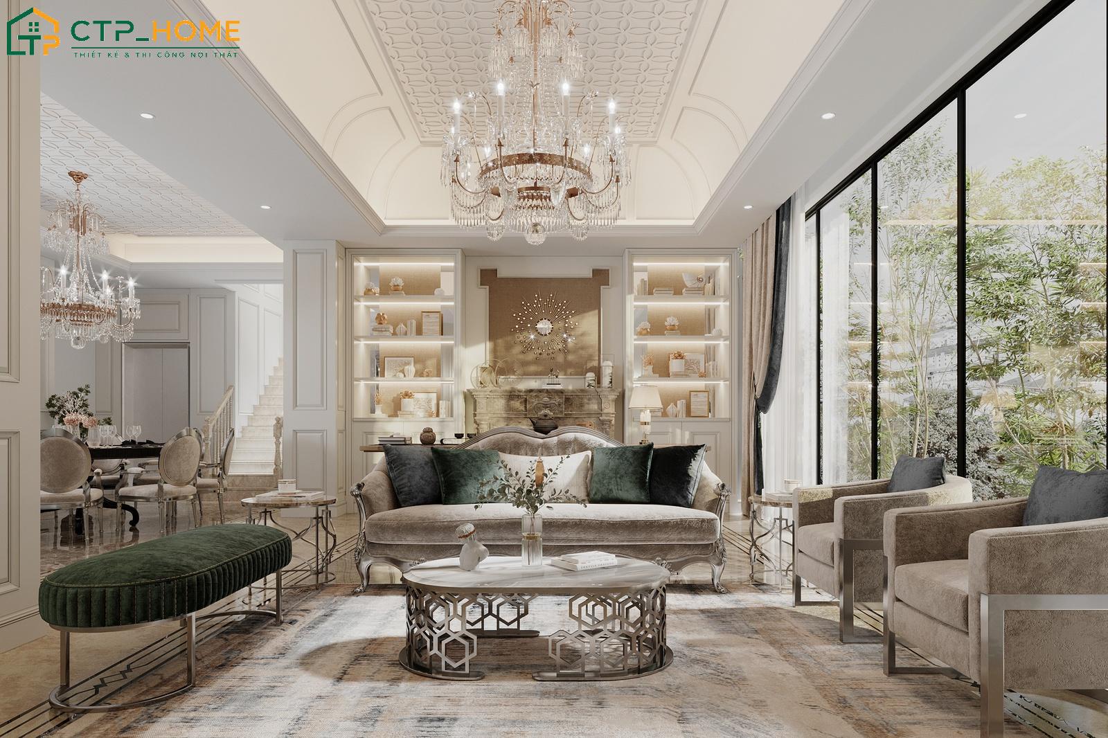 Mẫu thiết kế nội thất cho biệt thự phong cách Pháp đậm chất nghệ thuật