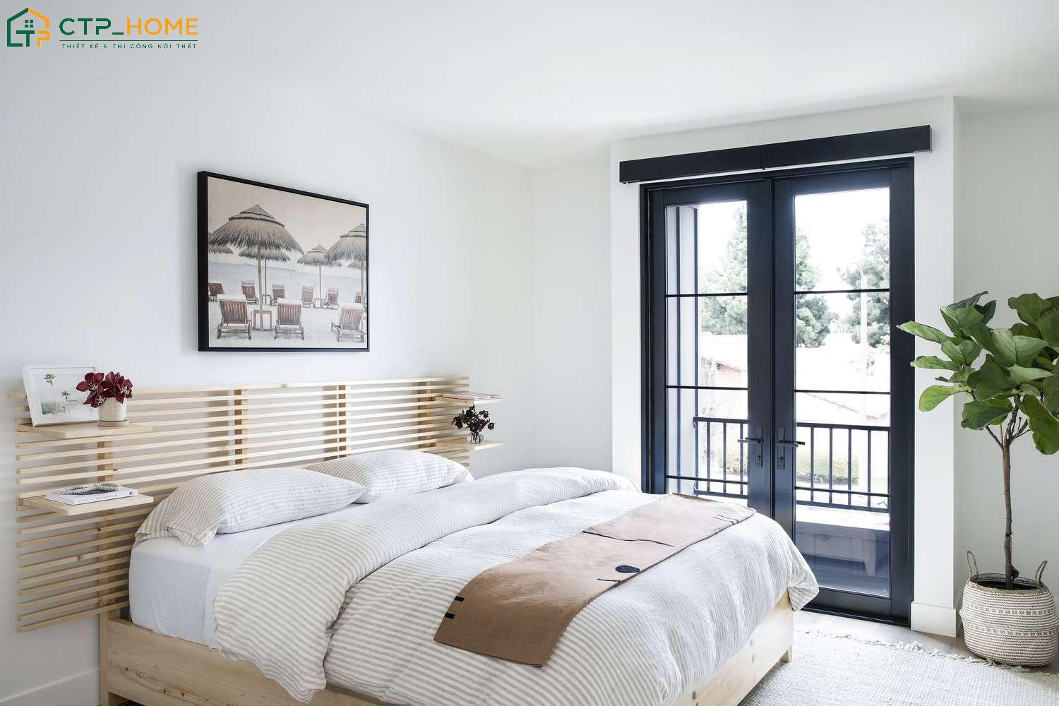 Bố trí phòng ngủ chung cư tối giản giúp không gian trở nên rộng rãi và thông thoáng hơn