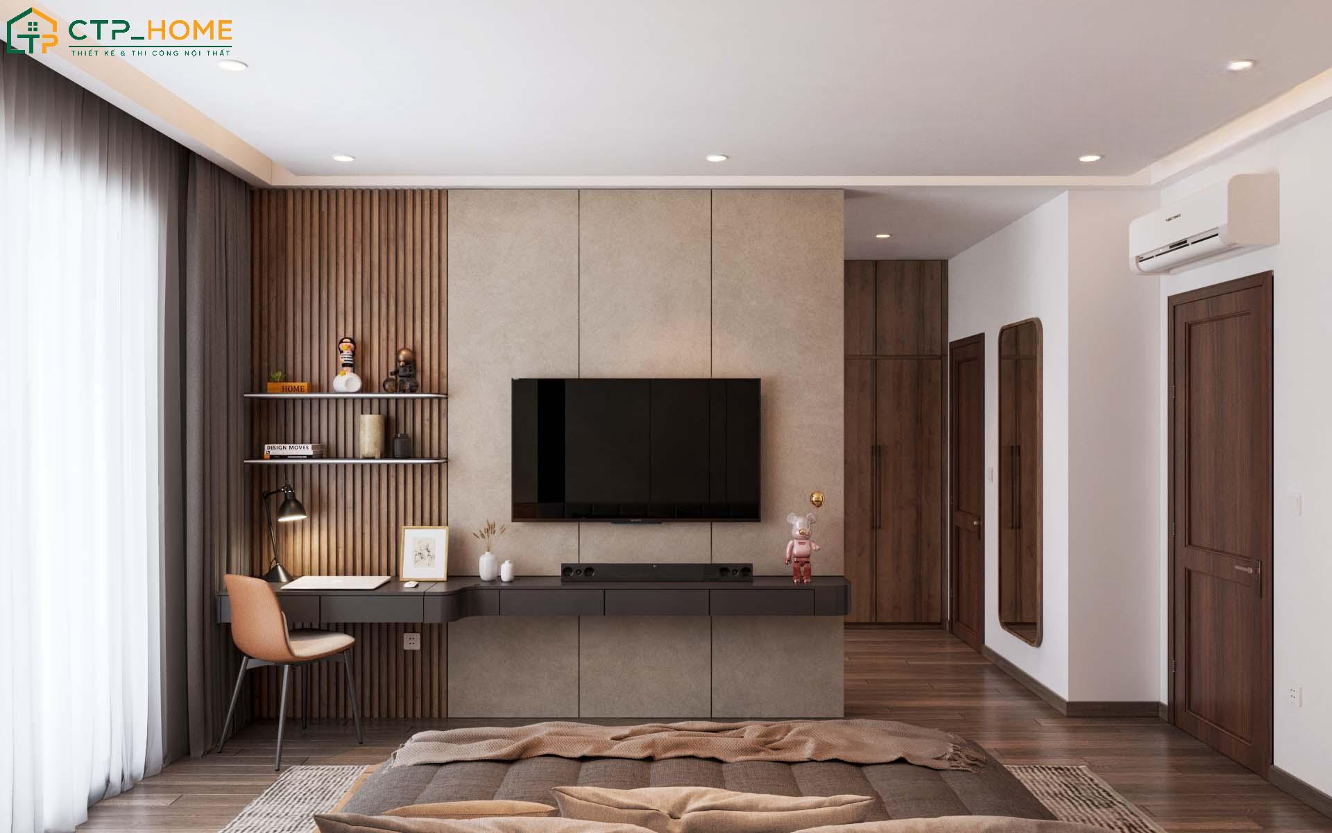 Mẫu thiết kế chung cư 48m2 1 phòng ngủ sang trọng nhờ sự đồng bộ giữa màu sắc và ánh sáng