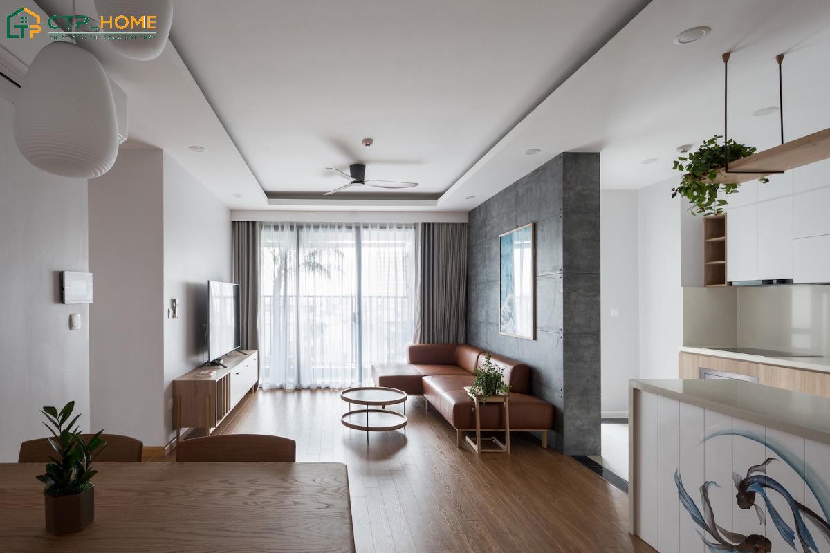 Decor căn hộ 1 phòng ngủ tối giản với nội thất đơn sắc và tone màu trung tính