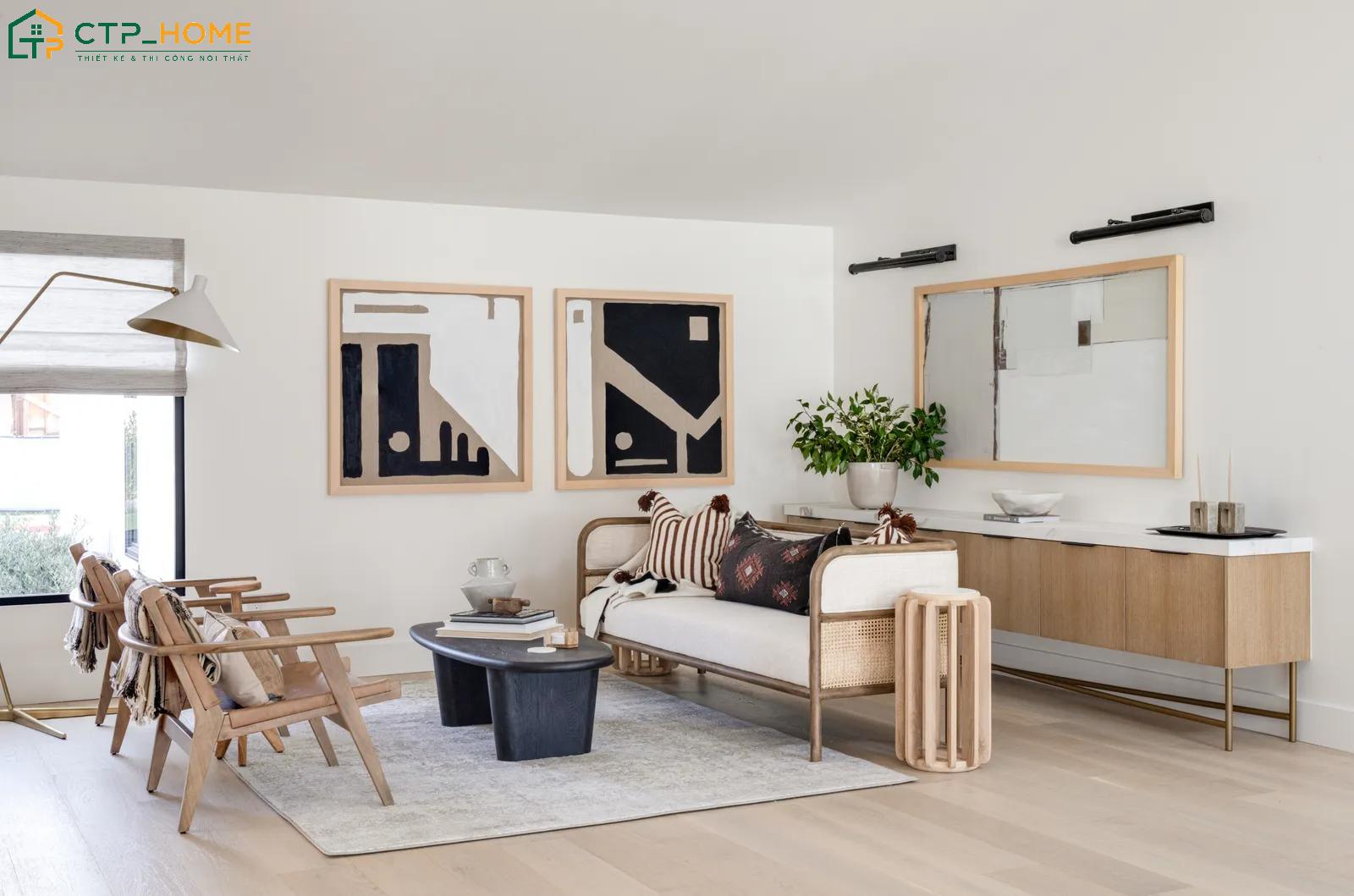 Mẫu thiết kế nội thất chung cư 1 phòng ngủ phong cách Bắc Âu với nội thất sáng màu