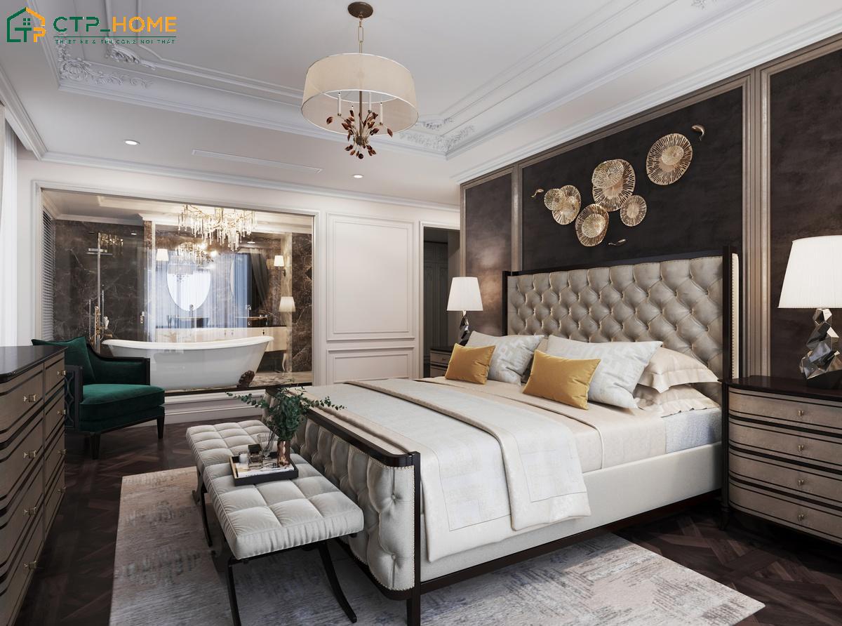 Mẫu thiết kế nội thất căn hộ 1 phòng ngủ tân cổ điển sang trọng mà không quá cầu kỳ