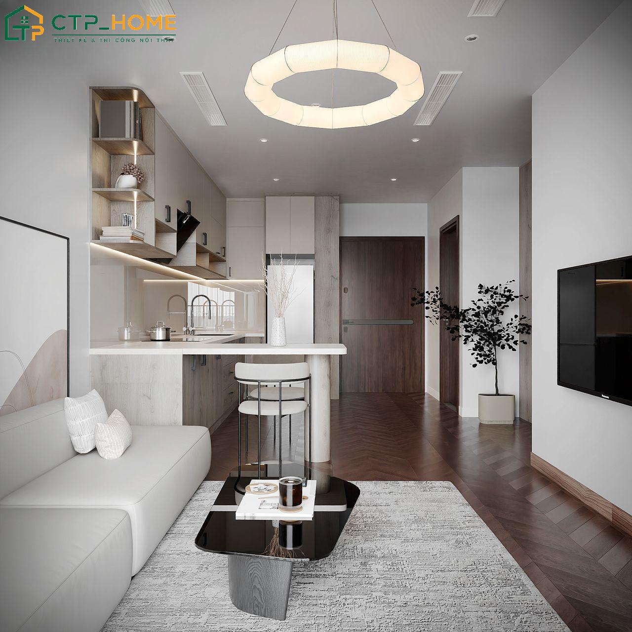 Mẫu dự án thiết kế nội thất chung cư 1 phòng ngủ phong cách hiện đại của gia đình Anh Lâm