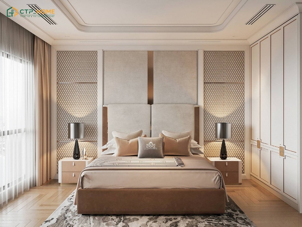Mẫu trang trí nội thất chung cư 2 phòng ngủ đẹp hiện đại theo kiểu đối xứng