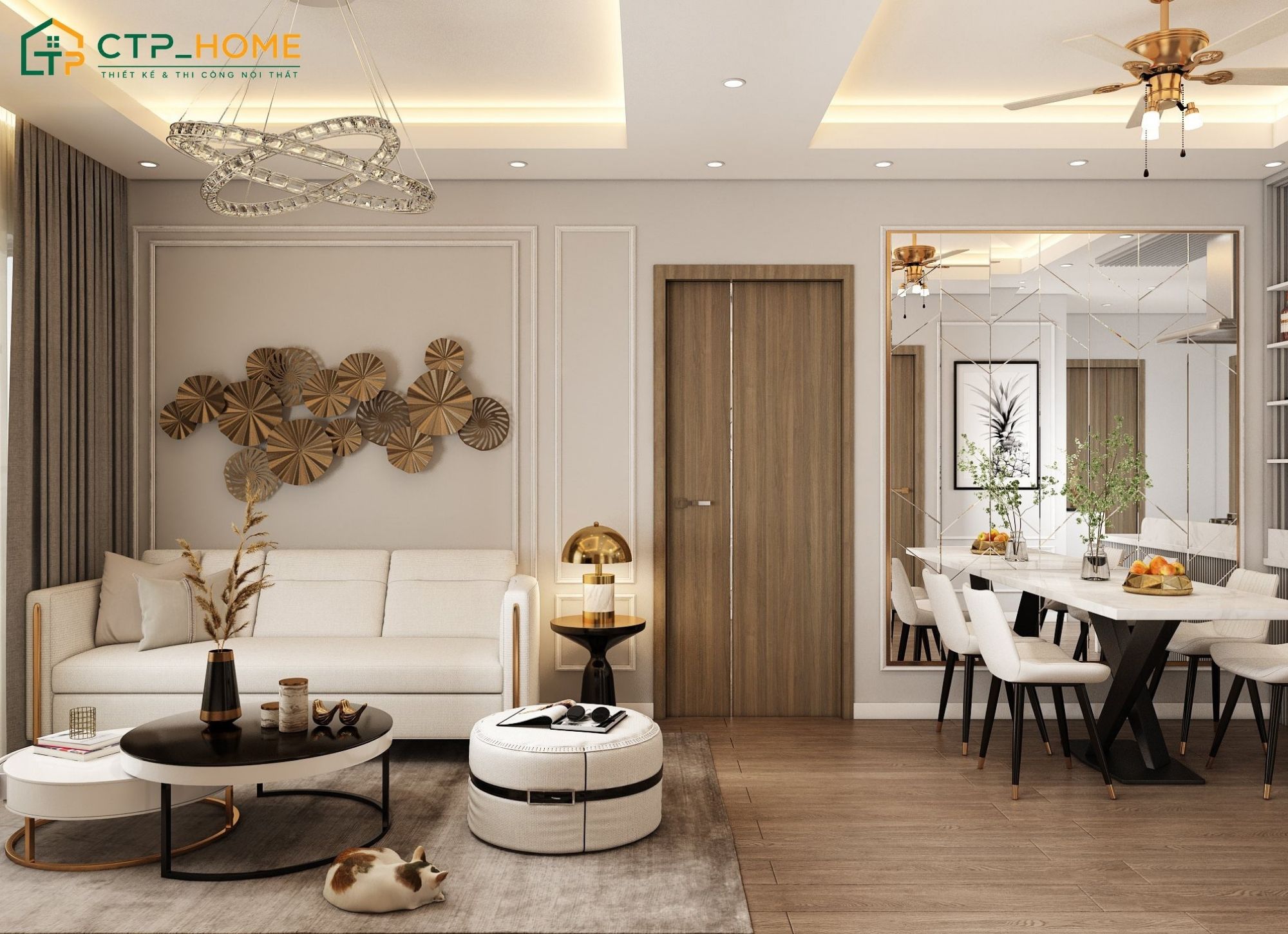 Những mẫu thiết kế nội thất chung cư 2 phòng ngủ đẹp, ấn tượng