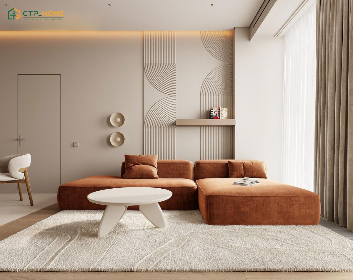 Mẫu thiết kế nội thất chung cư 2 phòng ngủ phong cách Wabi Sabi tối giản nhưng vẫn rất sang