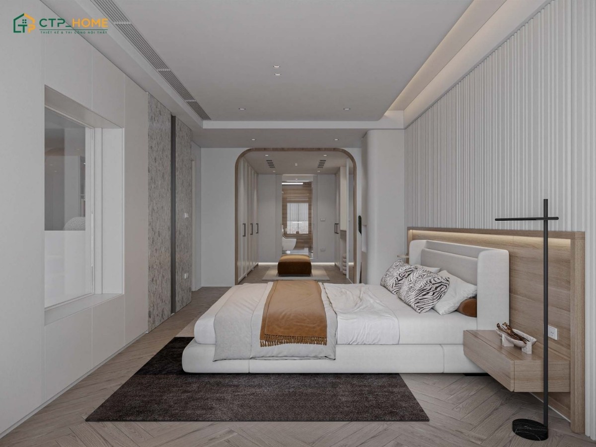 Mẫu thiết kế nội thất nhà chung cư Duplex phong cách hiện đại với tông màu trung tính làm chủ đạo