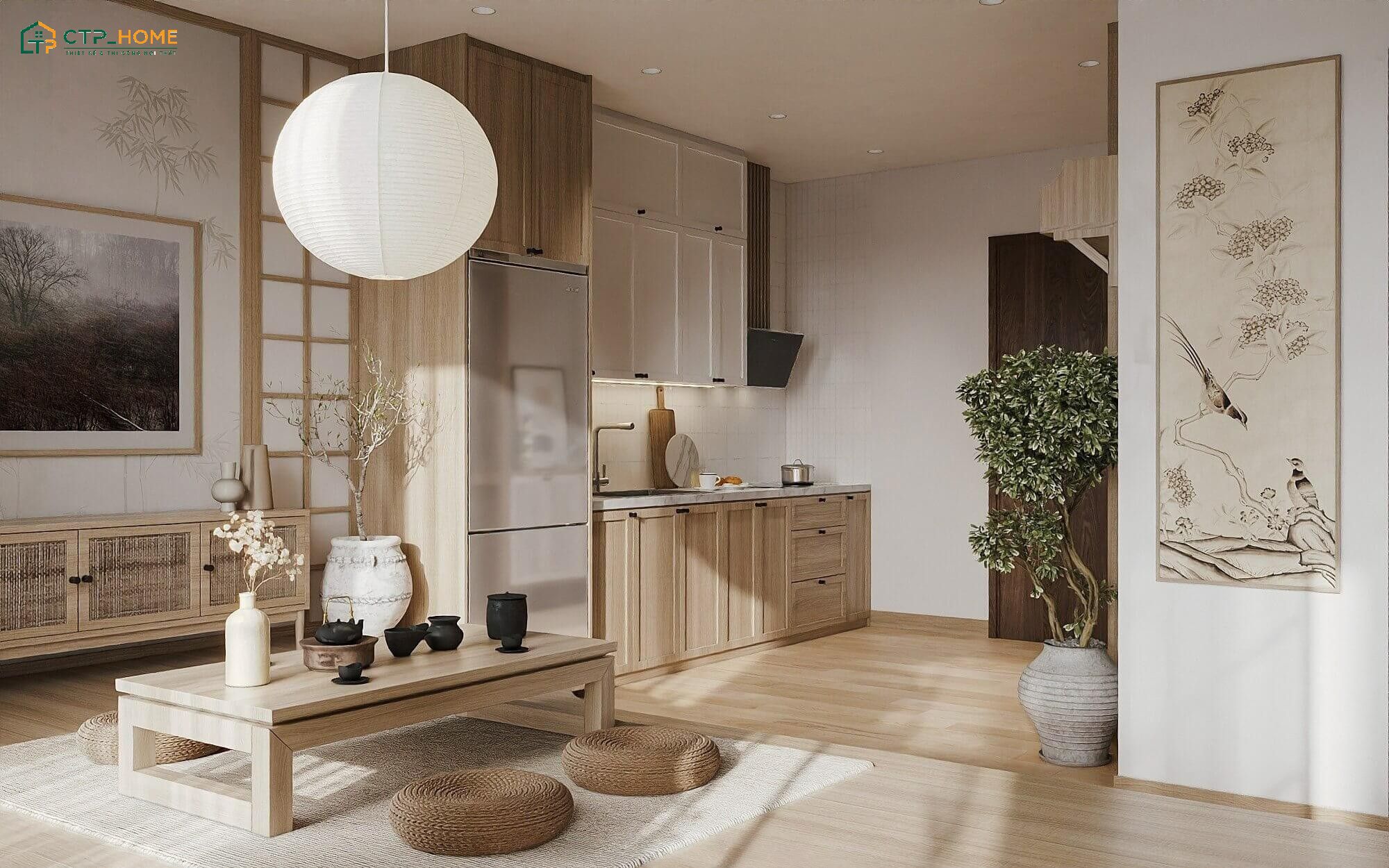 Mẫu thiết kế nhà chung cư 3 phòng ngủ phong cách Wabi Sabi mộc mạc và đầy cảm xúc
