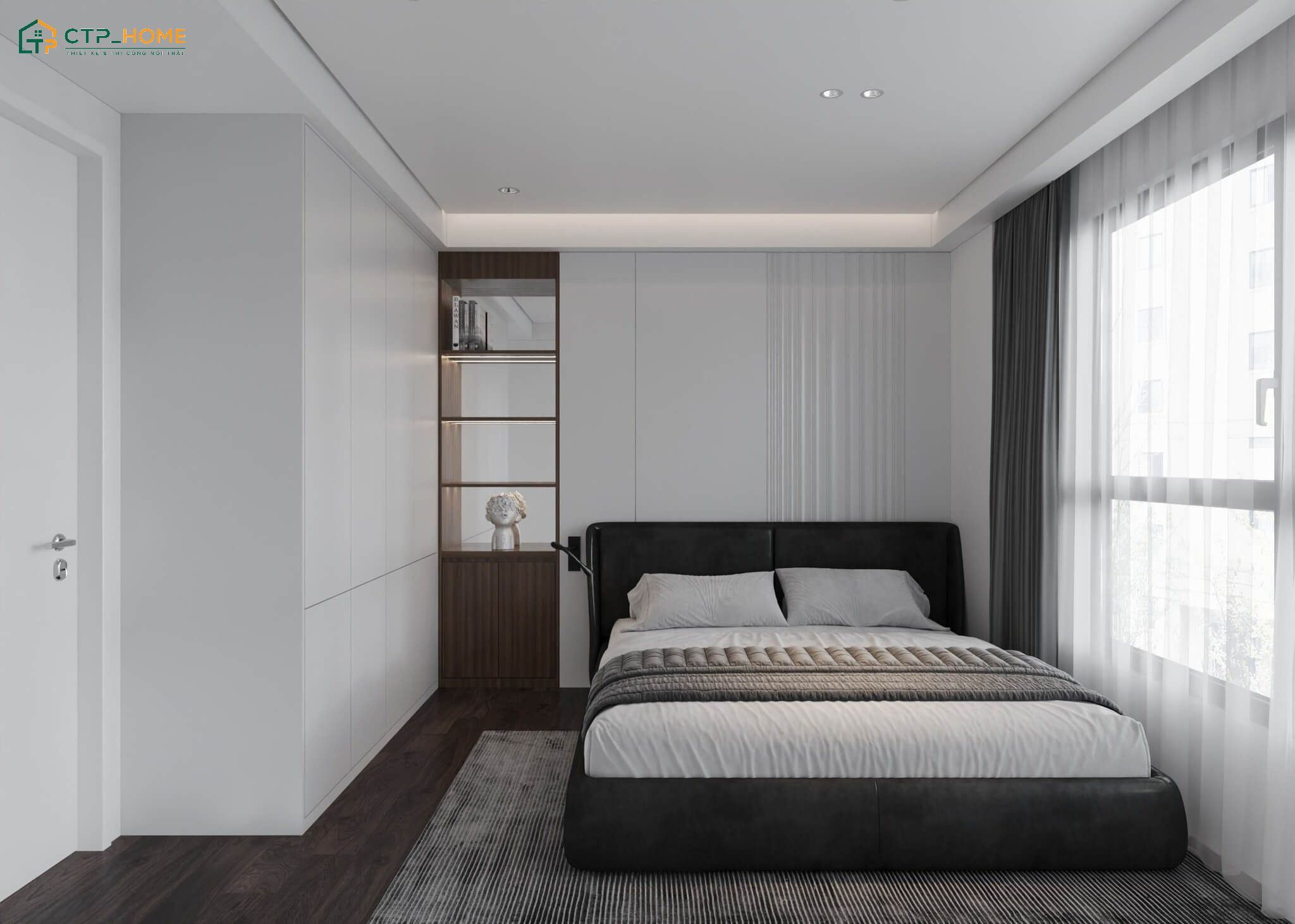 Mẫu thiết kế nội thất phòng ngủ ông bà đơn giản nhưng vẫn đáp ứng đầy đủ công năng cơ bản