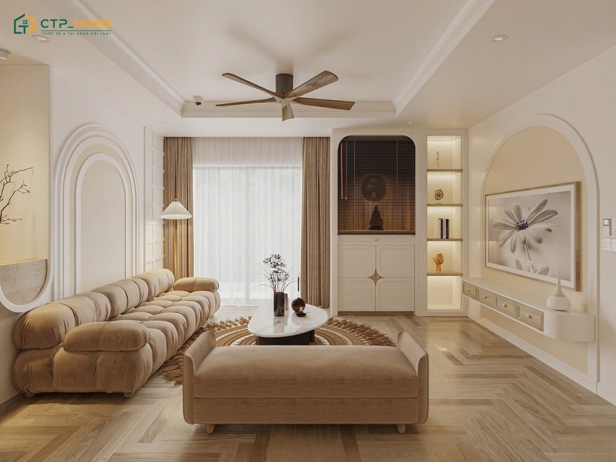 Mẫu thiết kế nội thất chung cư đơn giản theo phong cách Wabi Sabi với vẻ đẹp mộc mạc