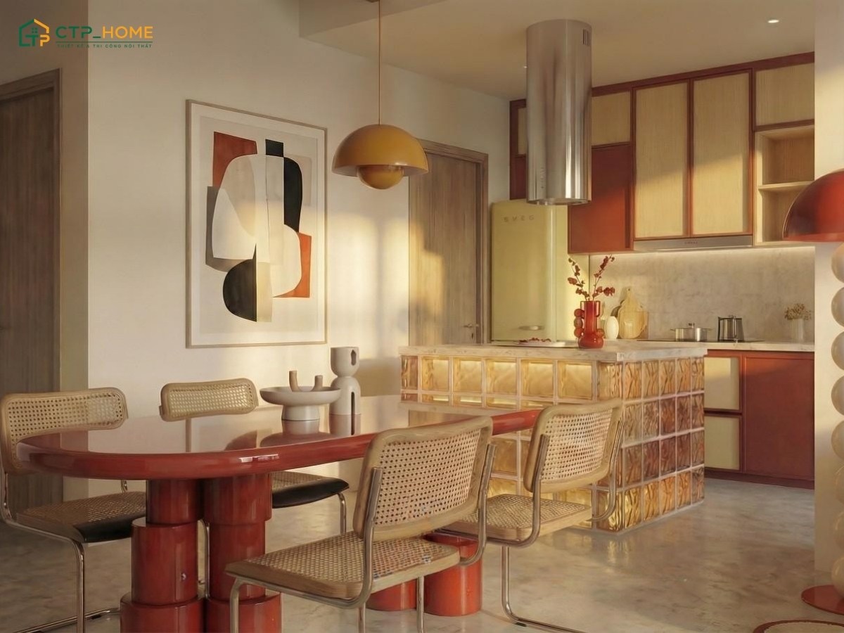 Mẫu thiết kế nội thất chung cư Vintage mang đến cảm giác bình dị và thân quen