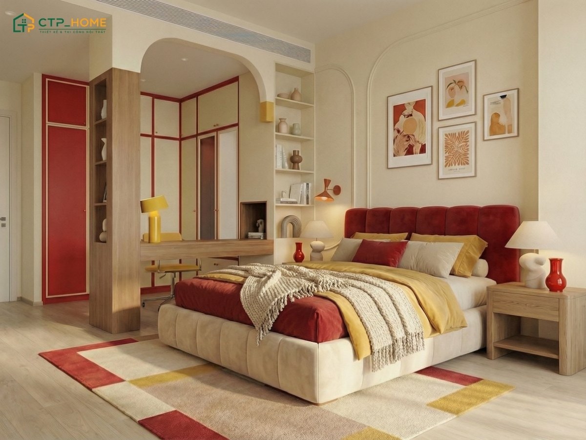 Mẫu trang trí nội thất chung cư đẹp phong cách Vintage với các màu sắc Pastel bắt mắt