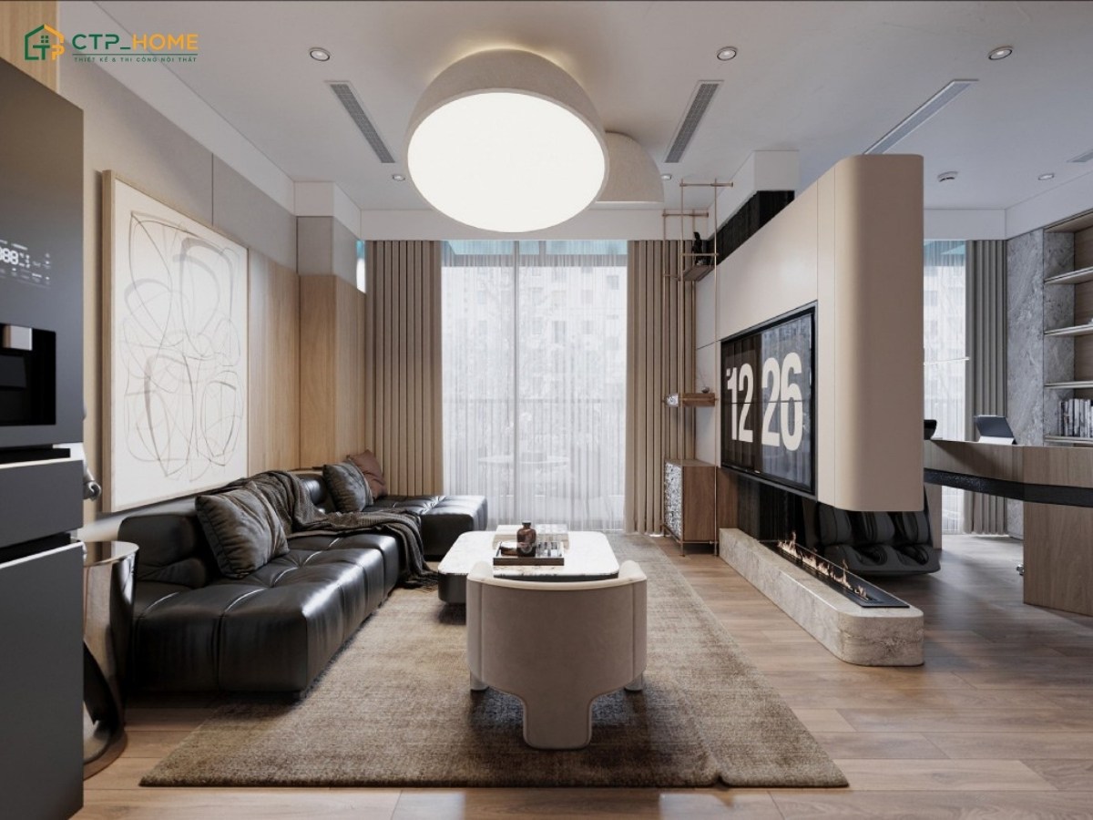 Mẫu thiết kế nội thất chung cư hiện đại 65m2 của Chị Huyền tại Vinhomes Golden River