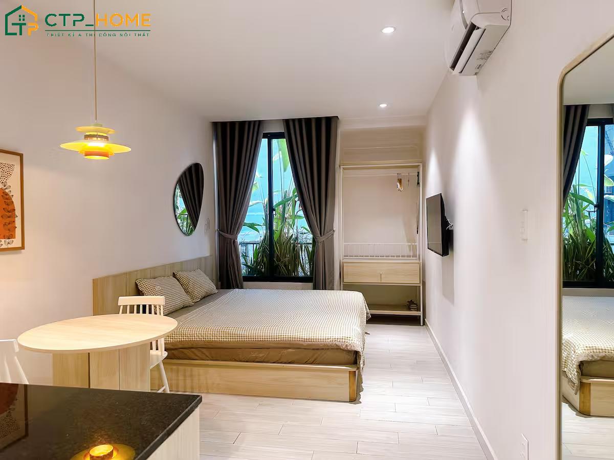 Mẫu thiết kế nội thất chung cư nhỏ đẹp phong cách Japandi khá phù hợp với lối sống hiện đại