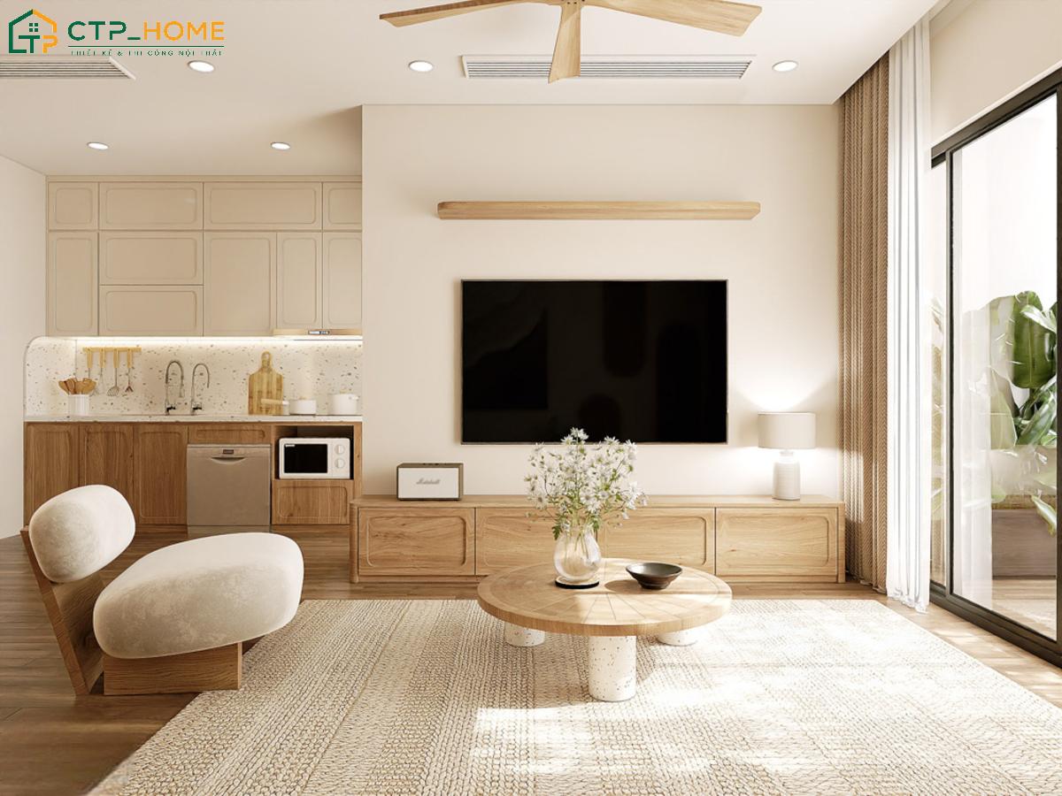 Mẫu thiết kế căn hộ chung cư nhỏ đẹp tận dụng tối đa ánh sáng tự nhiên giúp không gian luôn thông thoáng