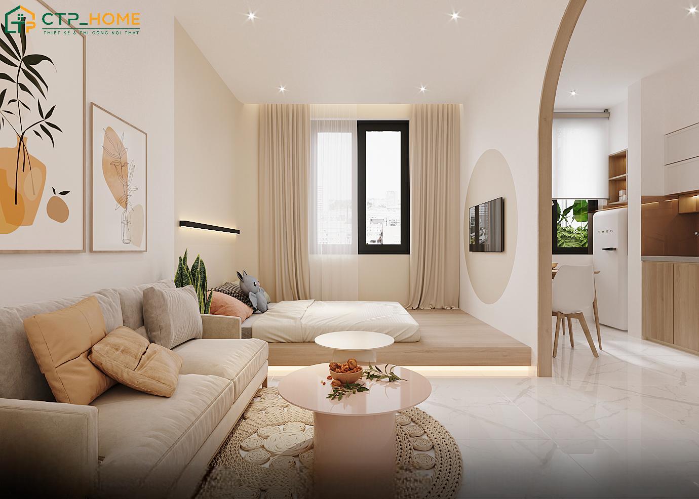 Xu hướng thiết kế chung cư mini 40m2 theo hướng mở giúp không gian trở nên thông thoáng hơn