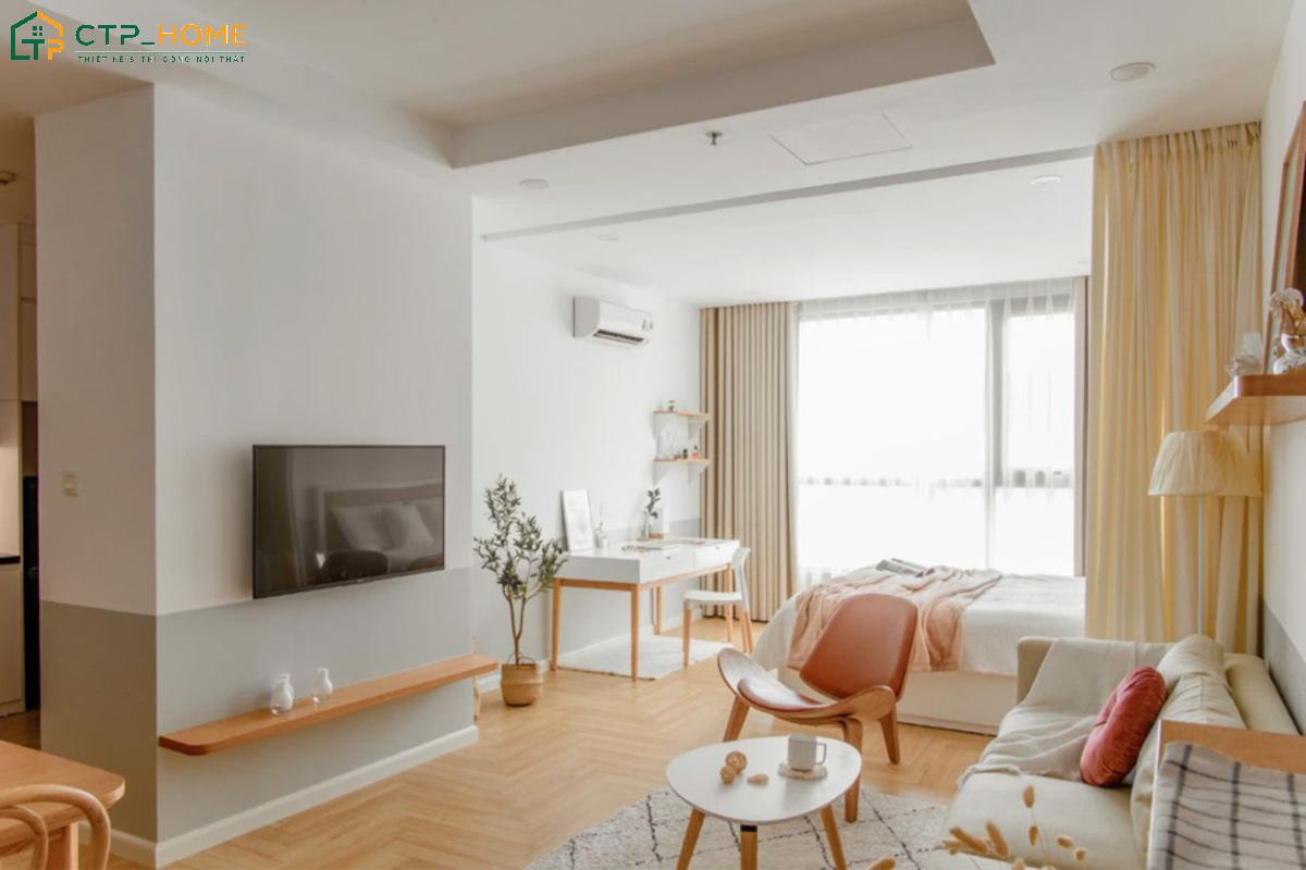Mẫu thiết kế nội thất chung cư mini cho thuê tối ưu diện tích với đầy đủ nội thất cơ bản