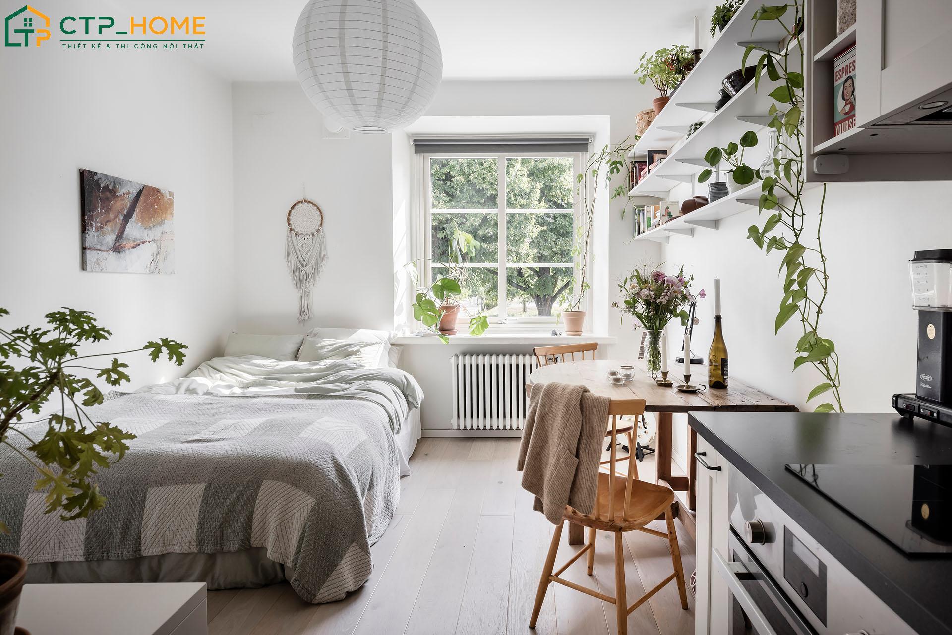 Bổ sung cây xanh giúp căn hộ trở nên sinh động và gần gũi với thiên nhiên