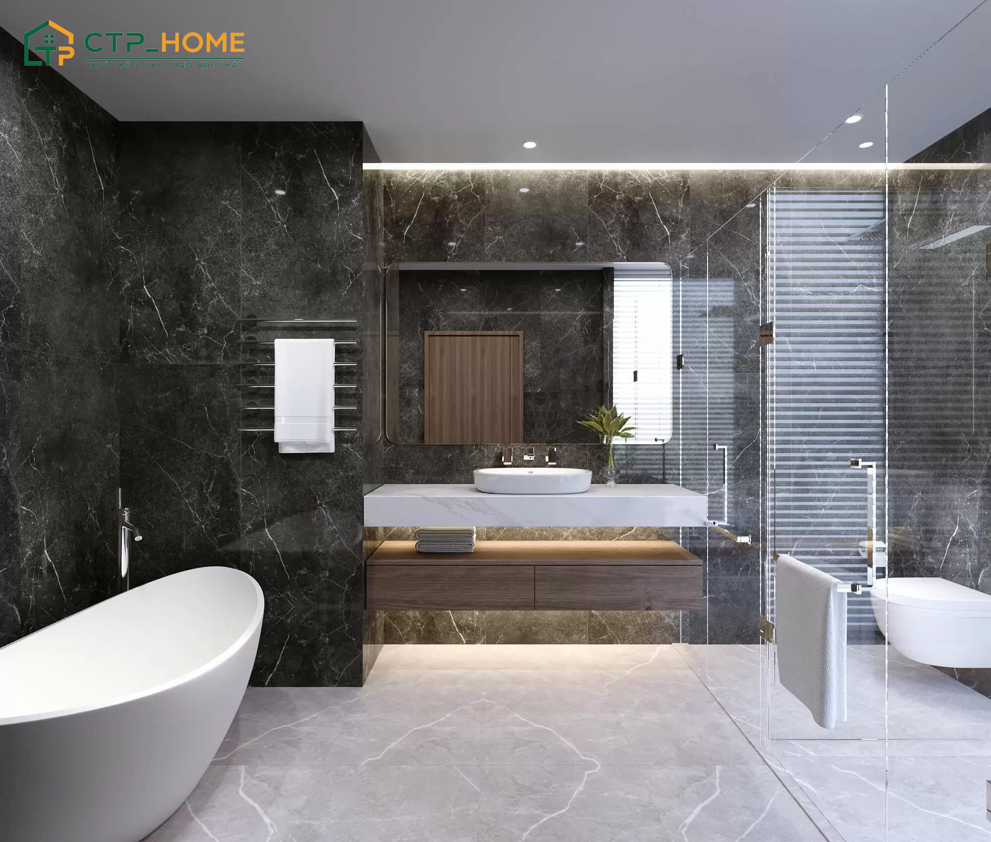 Mẫu thiết kế phòng tắm nhà cấp 4 tối giản với đầy đủ công năng sử dụng cơ bản