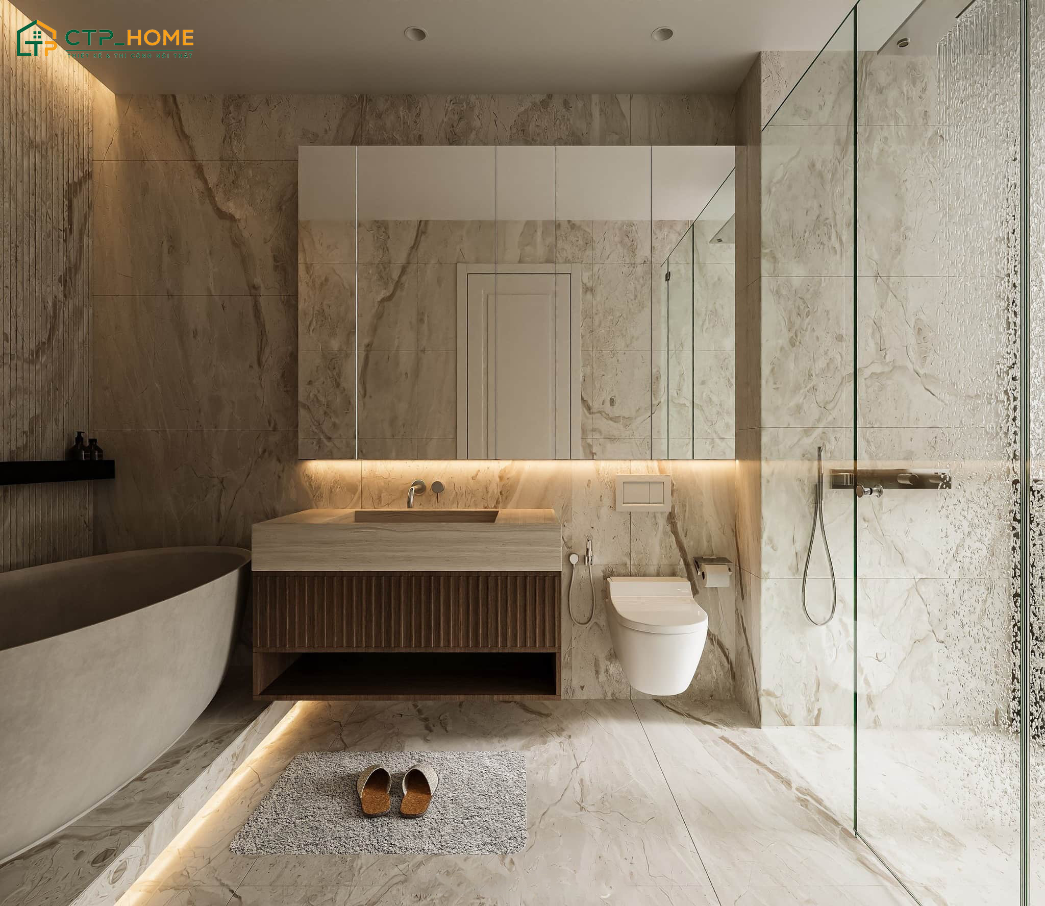 Cần chú ý đến tính thẩm mỹ và sự tiện nghi khi thiết kế nội thất phòng tắm nhà cấp 4
