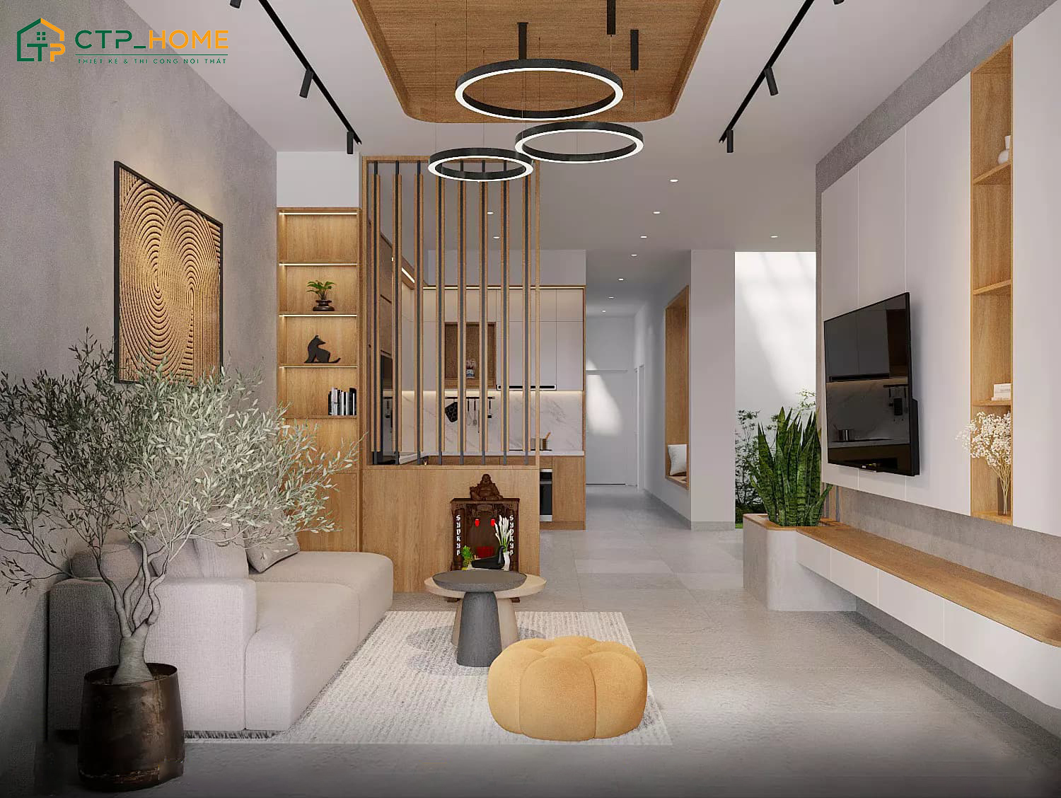 Mẫu thiết kế nội thất nhà cấp 4 nhỏ cần bố trí khéo léo để không tạo cảm giác chật chội hay bí bách