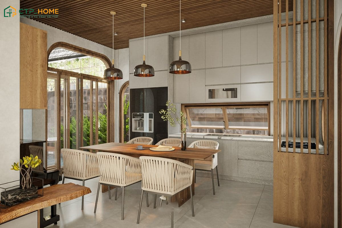 Nội thất phòng bếp hiện đại, tiện nghi giúp đáp ứng đầy đủ không gian sinh hoạt