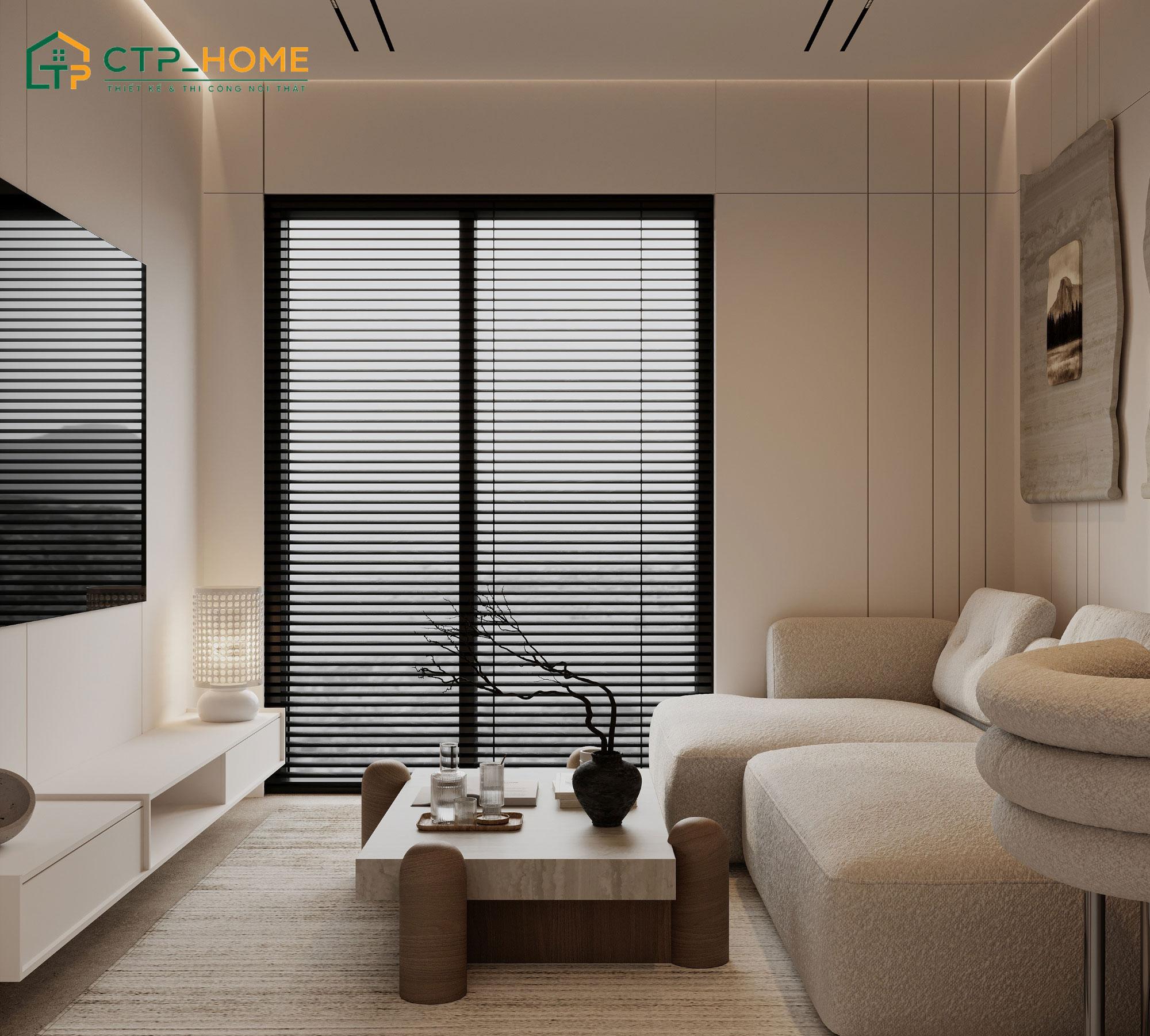 Mẫu thiết kế nội thất cho nhà ống 3m mặt tiền phong cách Wabi Sabi gọn gàng và thoáng mát