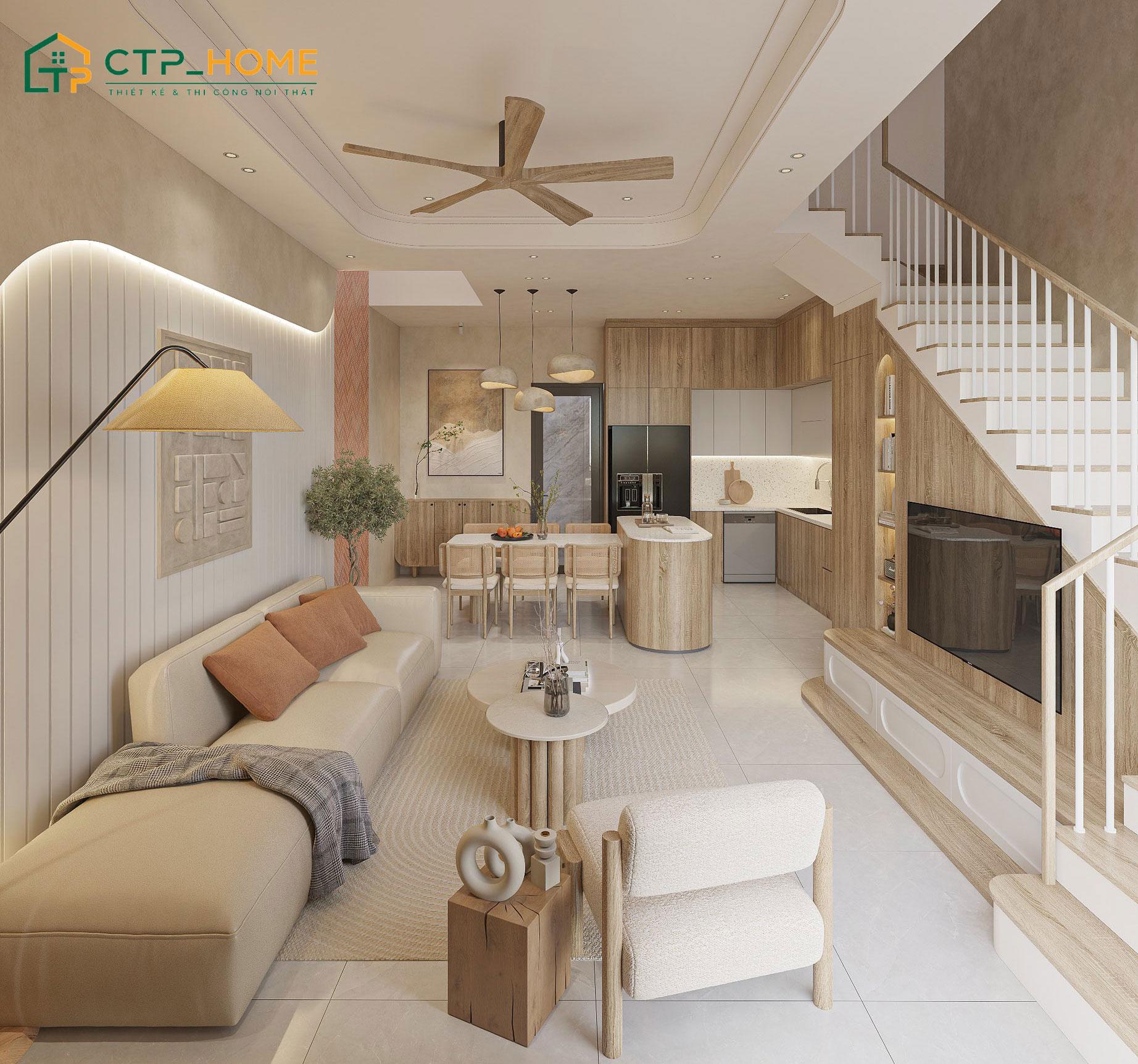 Mẫu thiết kế nội thất nhà ống 4m mặt tiền sẽ lược bỏ đi các chi tiết trang trí cầu kỳ