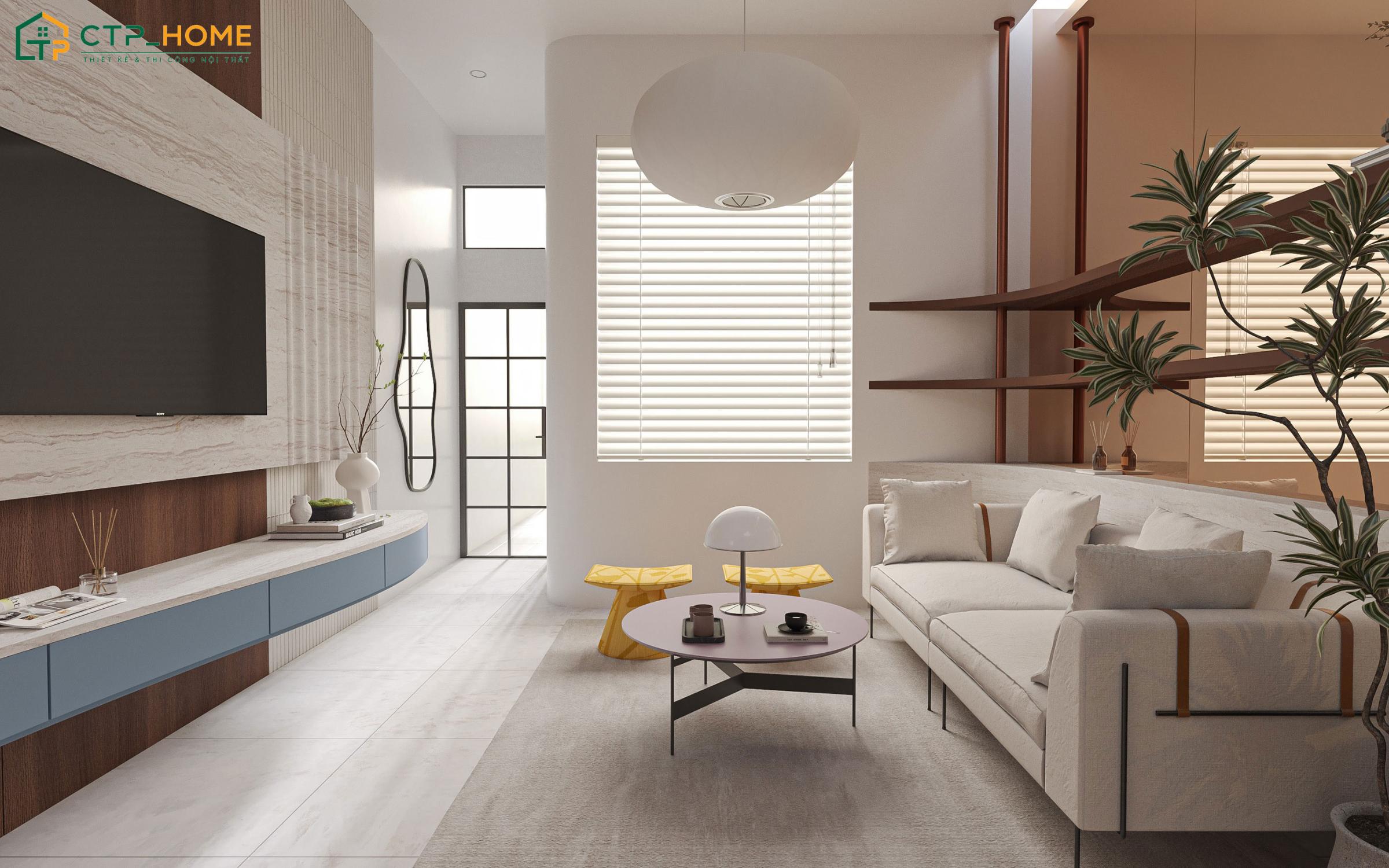Mẫu thiết kế nội thất nhà ống tối giản rất phù hợp với những ai yêu thích sự đơn giản, gọn gàng