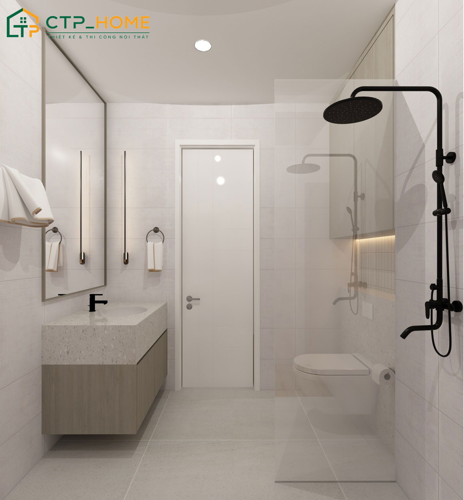 Căn nhà có 2 phòng tắm được tối ưu theo nhu cầu sử dụng và hạn chế tối đa chi tiết