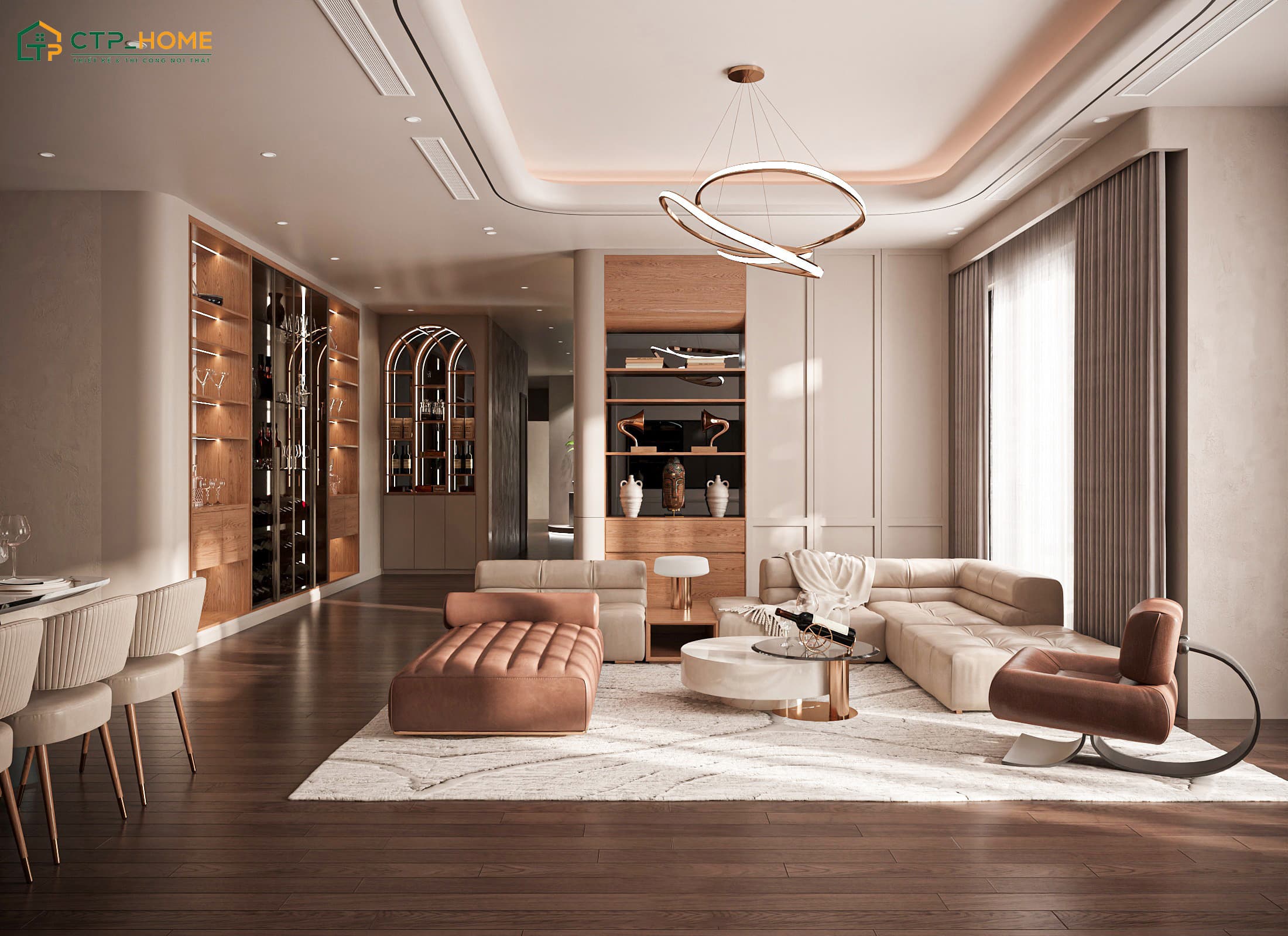Mẫu thiết kế Penthouse tối giản sẽ phù hợp với người yêu thích nét đẹp gọn gàng
