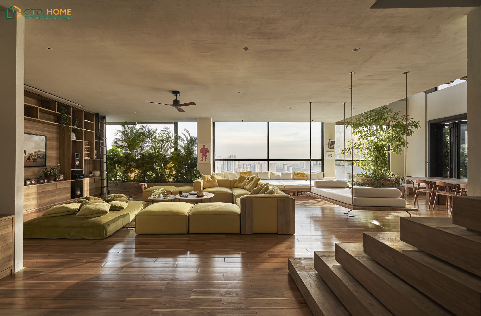 Mẫu thiết kế nội thất Penthouse đương đại luôn có sự tối giản và gọn gàng trong từng chi tiết