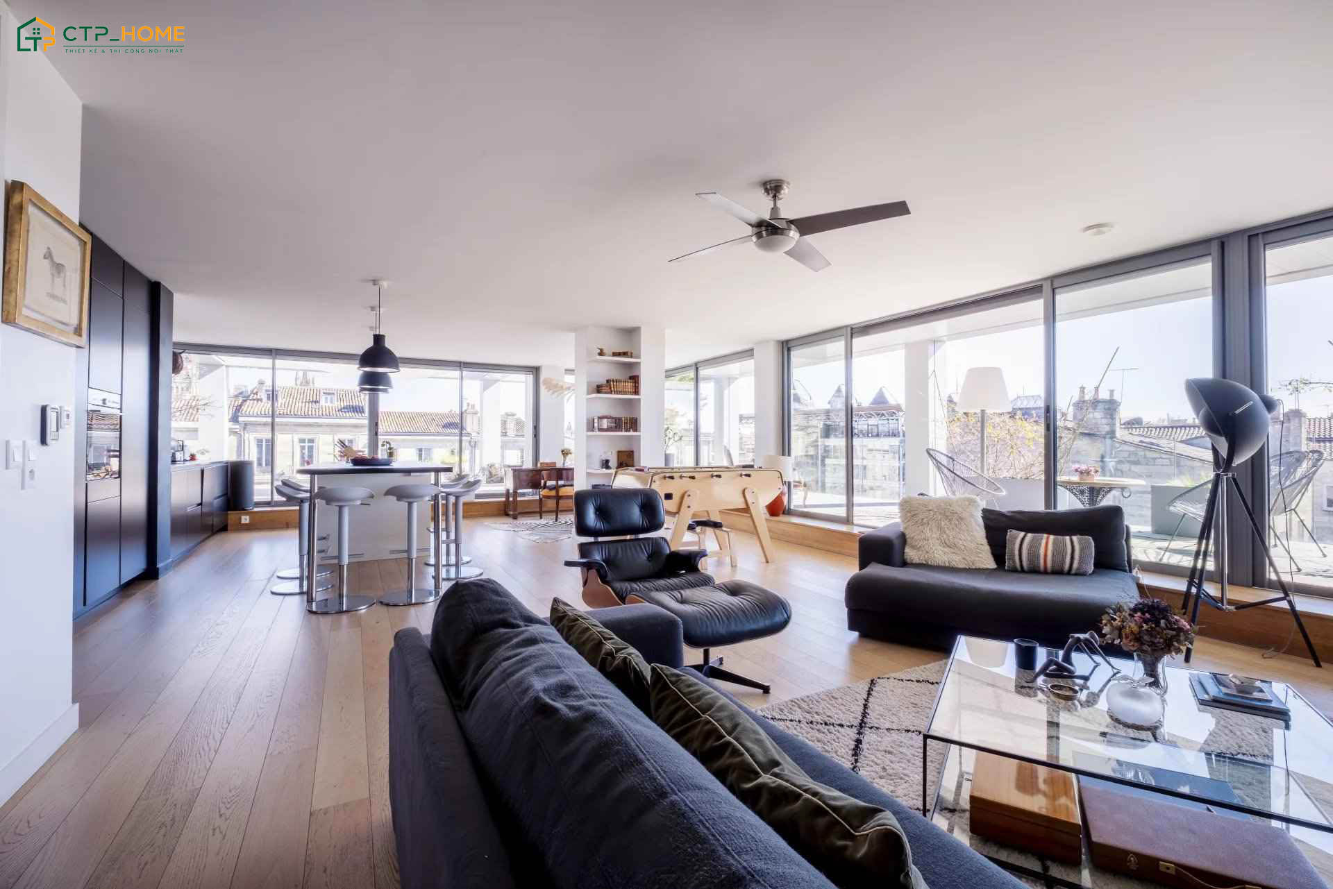Mẫu thiết kế nội thất Penthouse 200m2 phong cách hiện đại được khá nhiều gia chủ lựa chọn