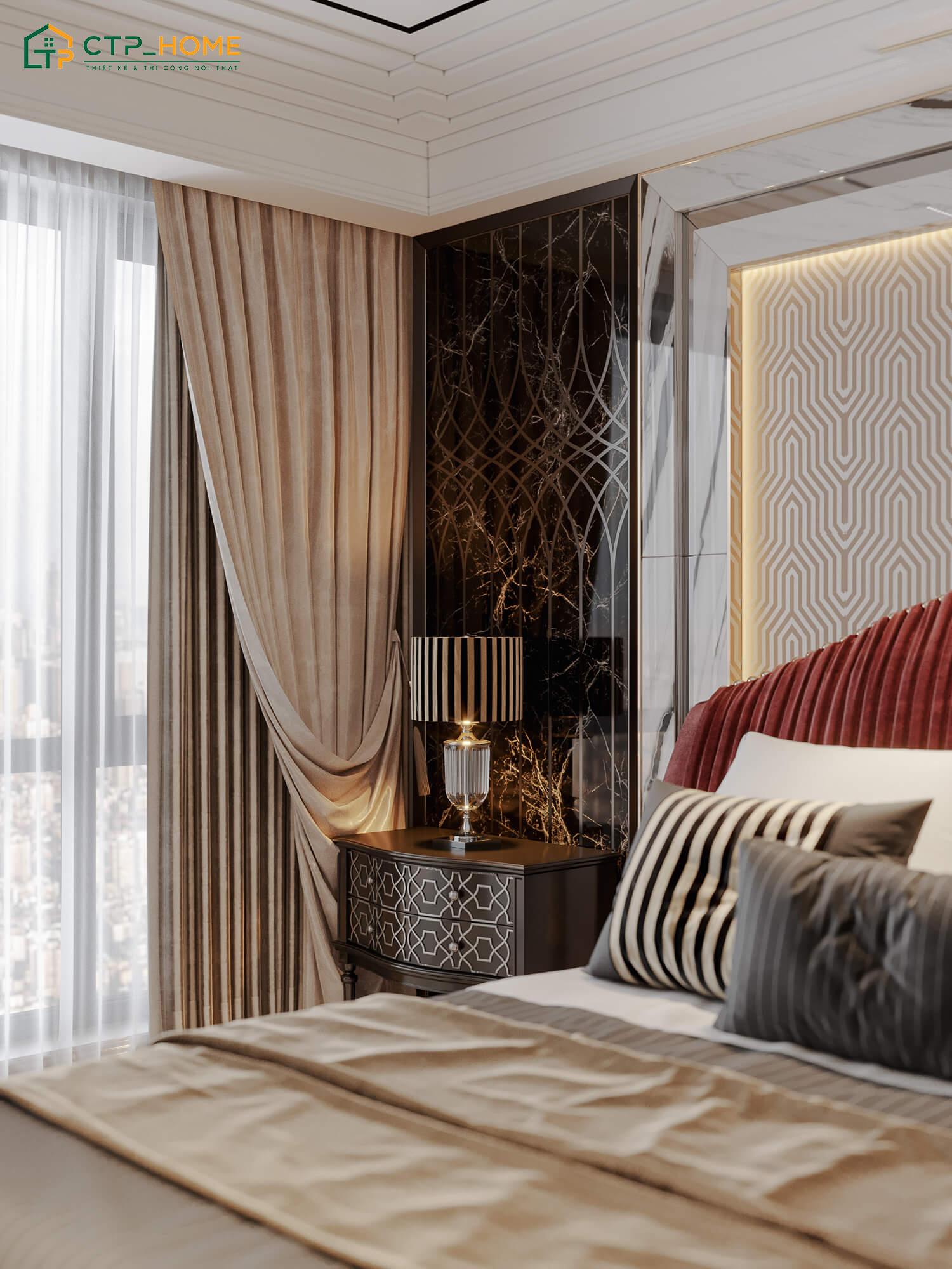 Chất liệu nội thất Metallic được sử dụng cho căn Penthouse tạo nên vẻ đẹp mạnh mẽ