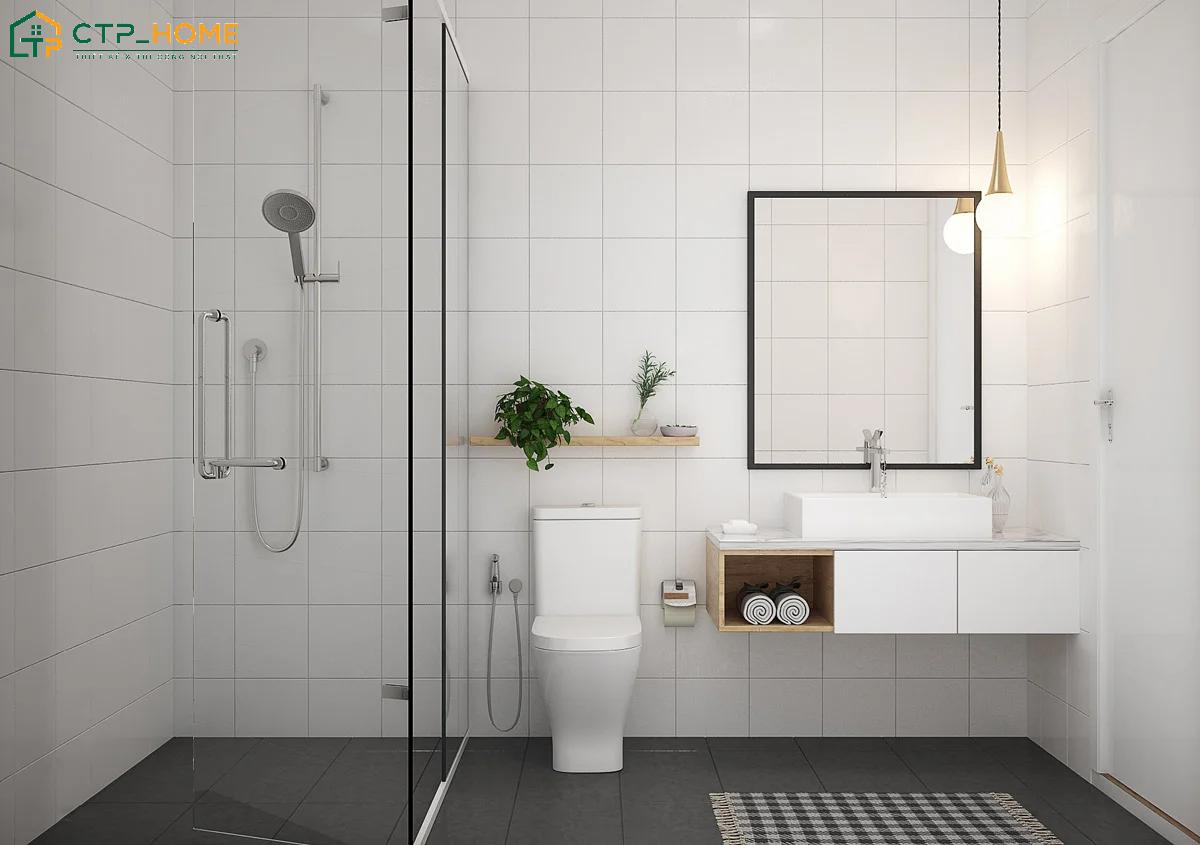 Bố trí khu vực khô và ướt hợp lý sẽ giúp phòng tắm luôn gọn gàng và sạch sẽ