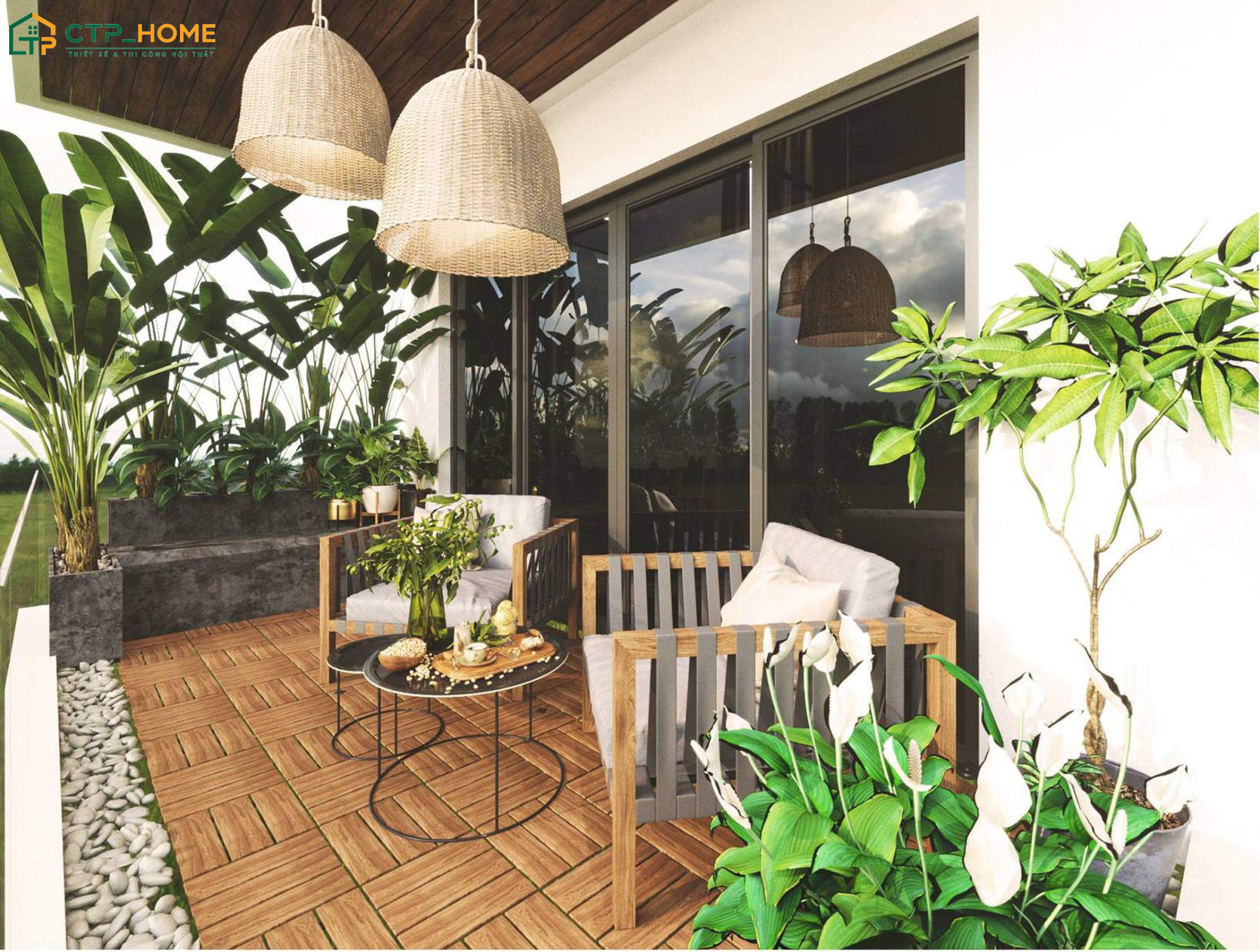 Mẫu ban công đẹp cho nhà phố sẽ được thiết kế nhô ra bên ngoài để giúp lấy sáng và gió tự nhiên
