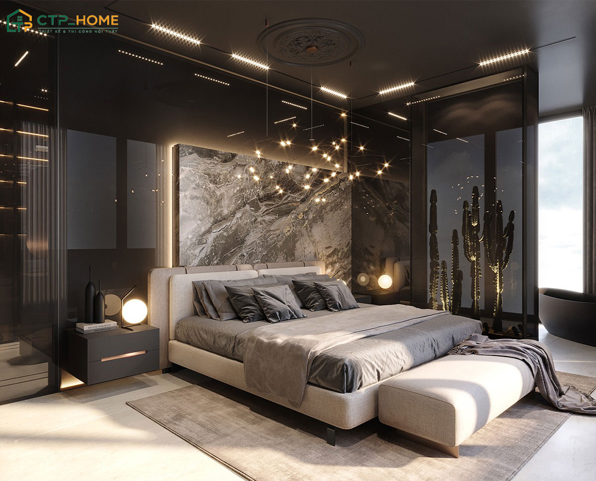 Khi bố trí phòng ngủ hợp phong thủy thì cần phải tính toán kỹ về kích thước của đồ nội thất