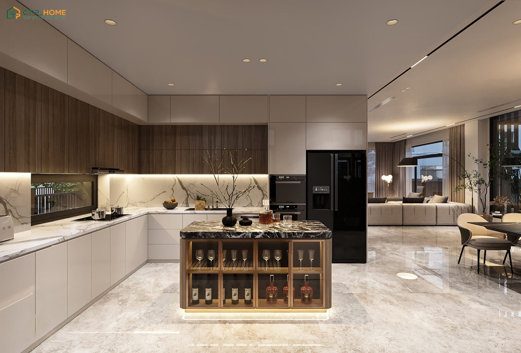 Gia chủ nên dựa vào diện tích và bố cục của căn bếp để lựa chọn kiểu dáng tủ bếp phù hợp